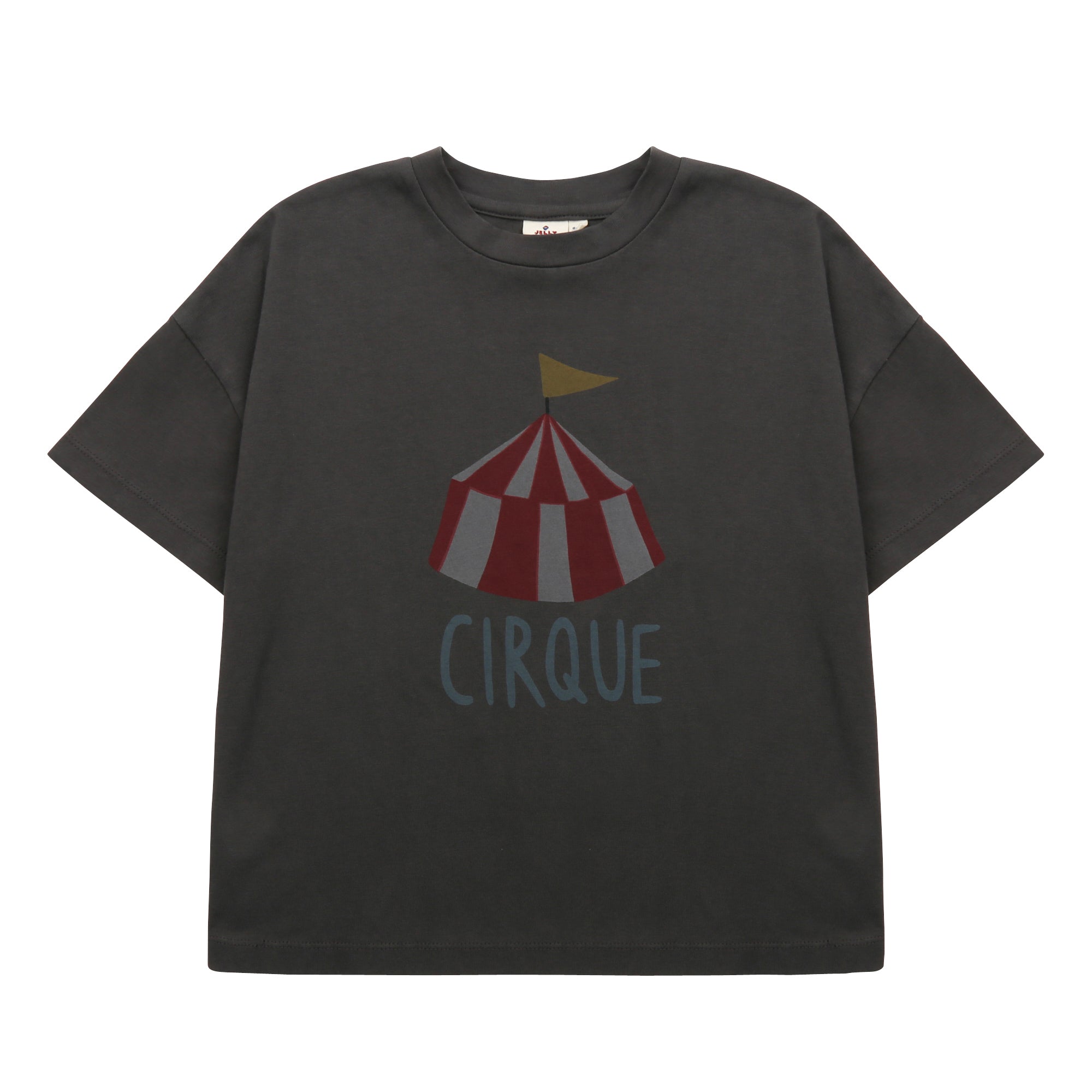 Boys & Girls Dark Grey Printed Cotton T-Shirt