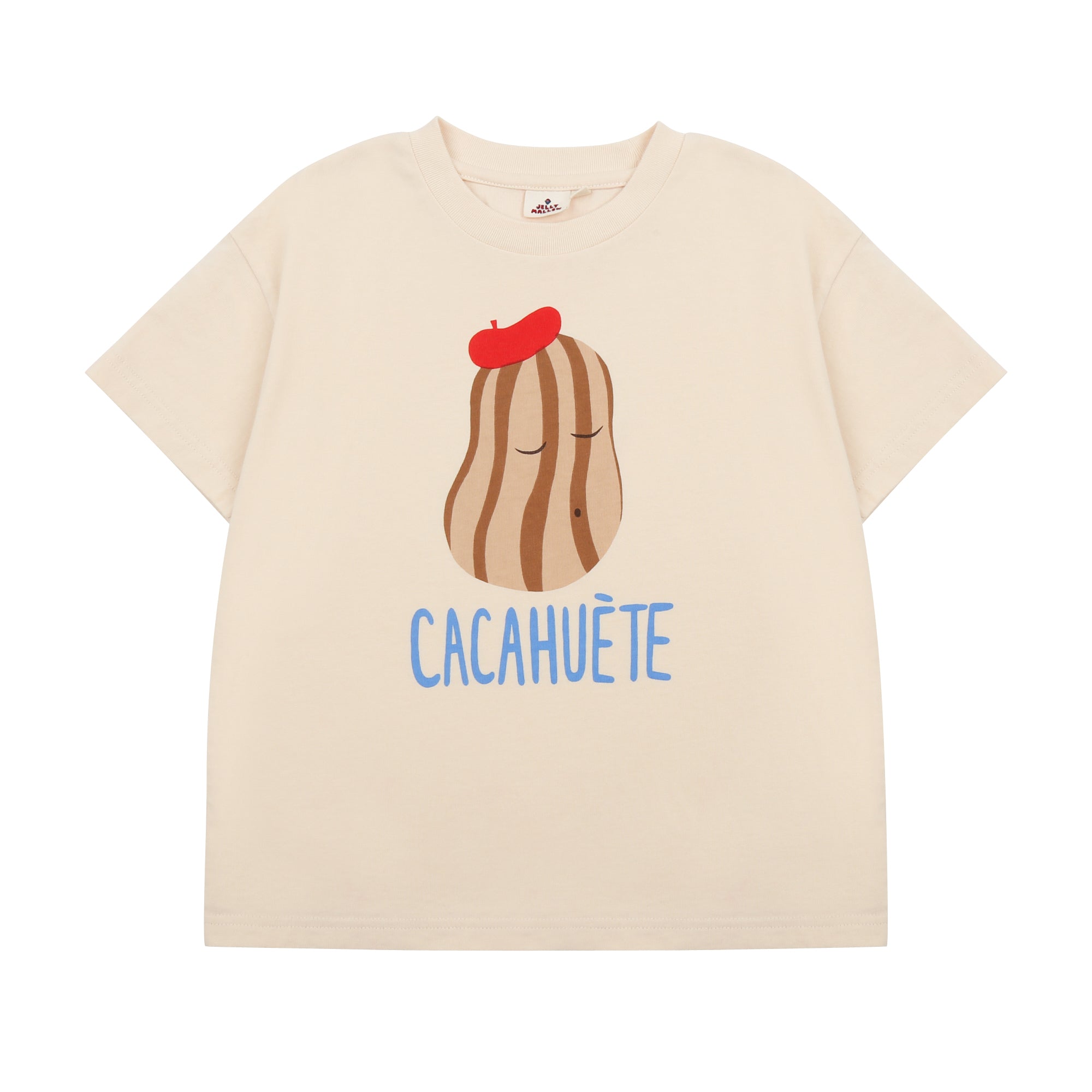 Boys & Girls Cream Printed Cotton T-Shirt