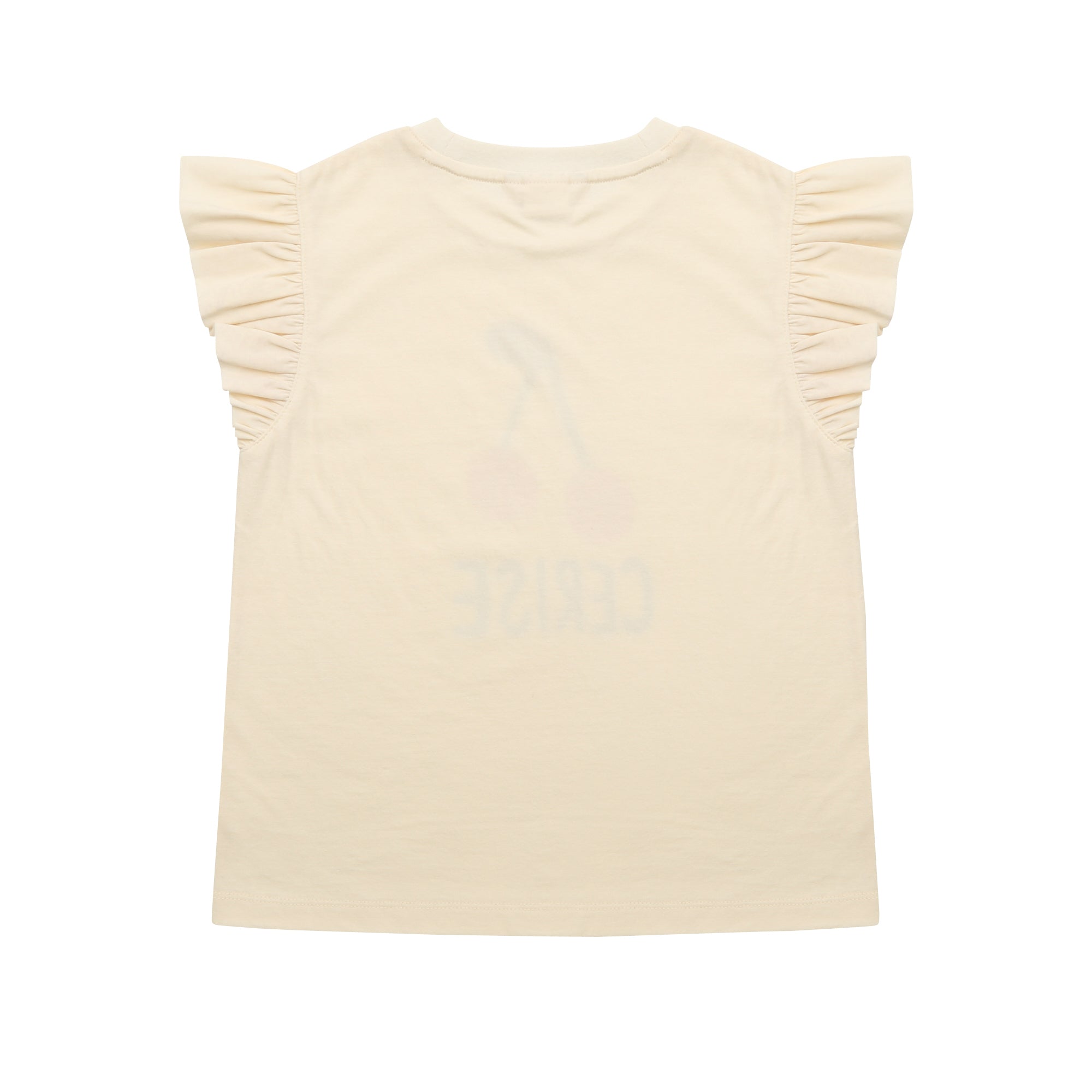 Girls White Printed Cotton T-Shirt