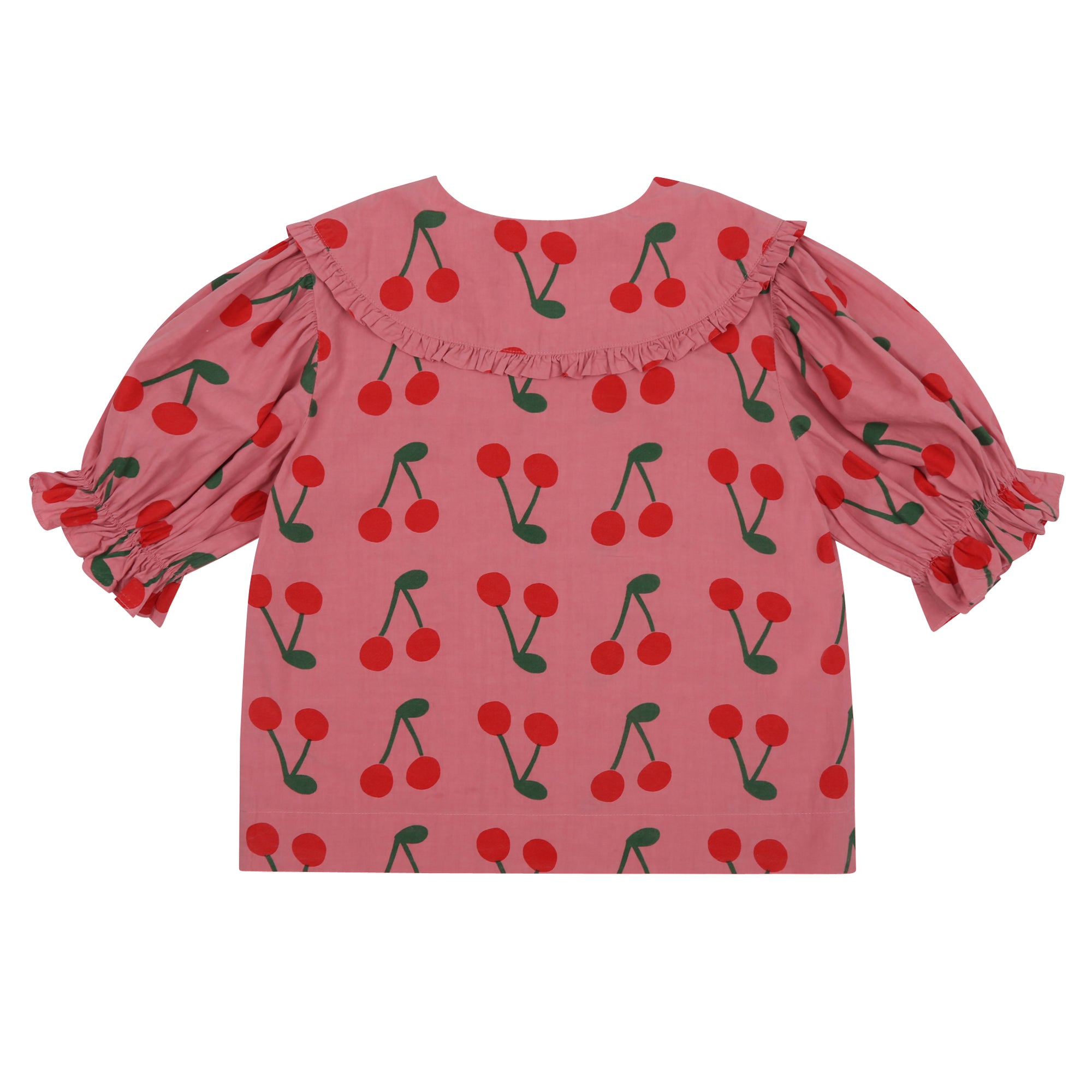 Girls Pink Printed Cotton Shirt