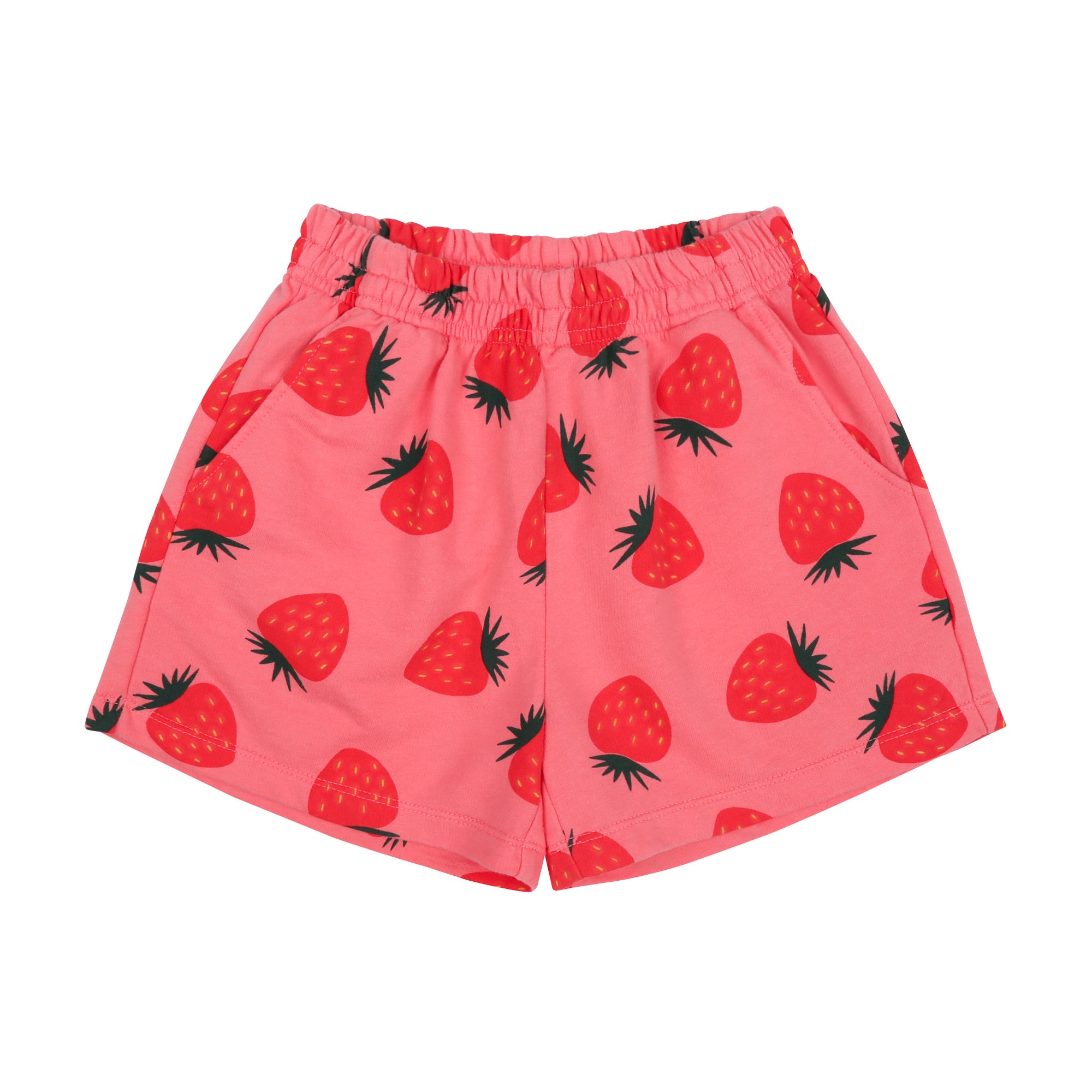 Boys & Girls Pink Printed Cotton Shorts