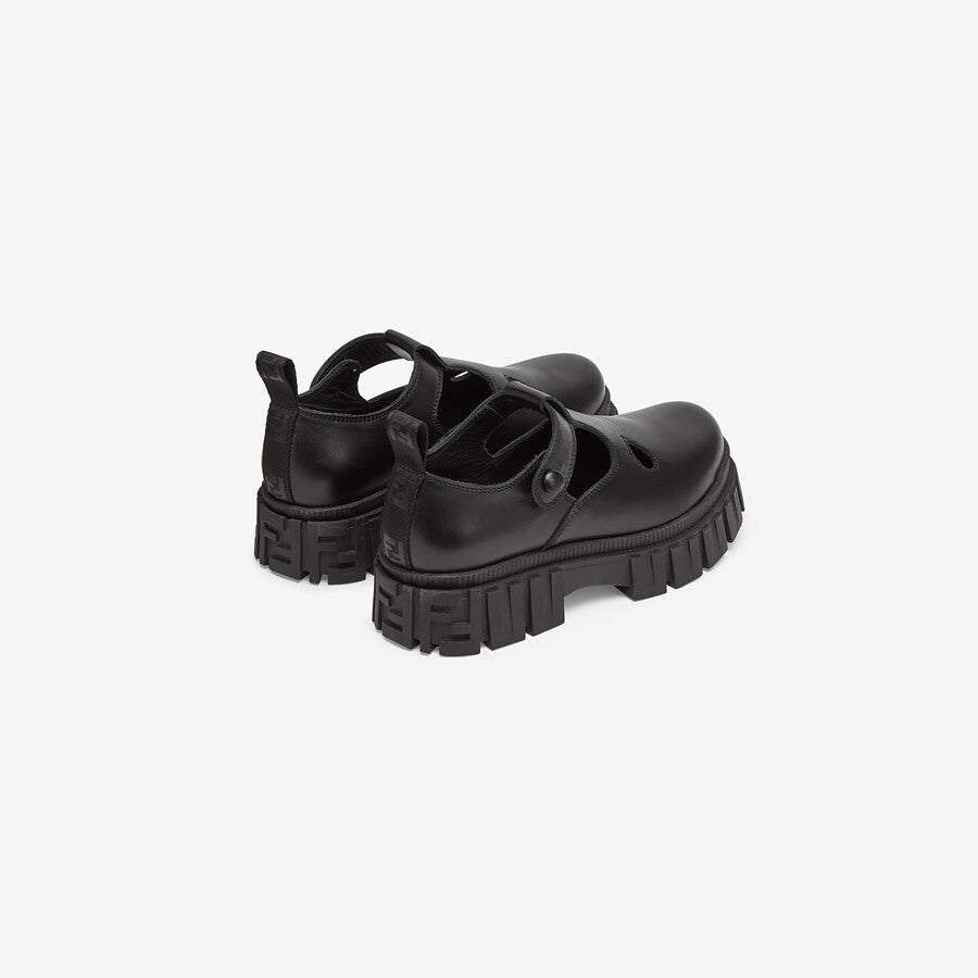 Girls Black Leather Shoes