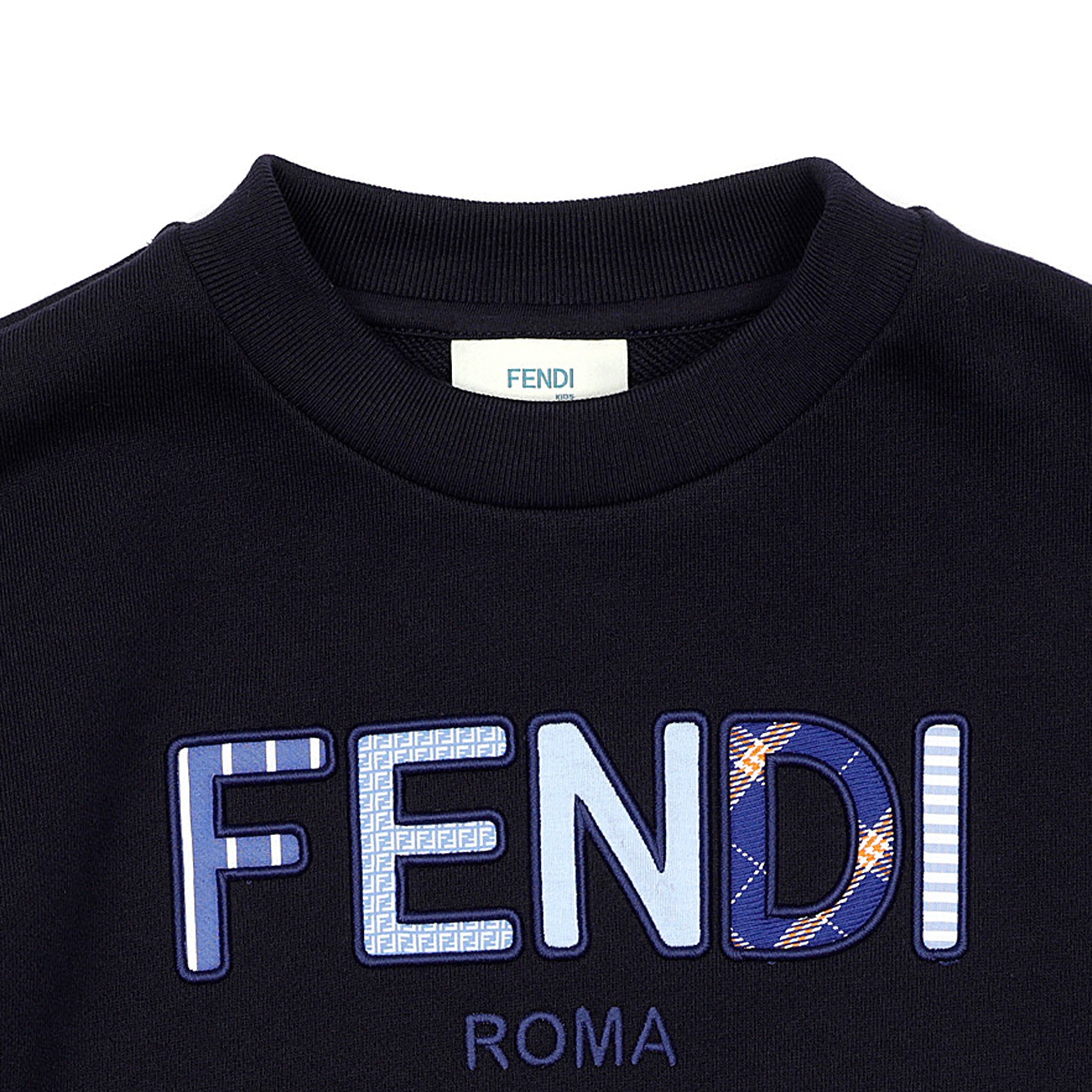 Boys & Girls Navy Logo Cotton Sweatshirt