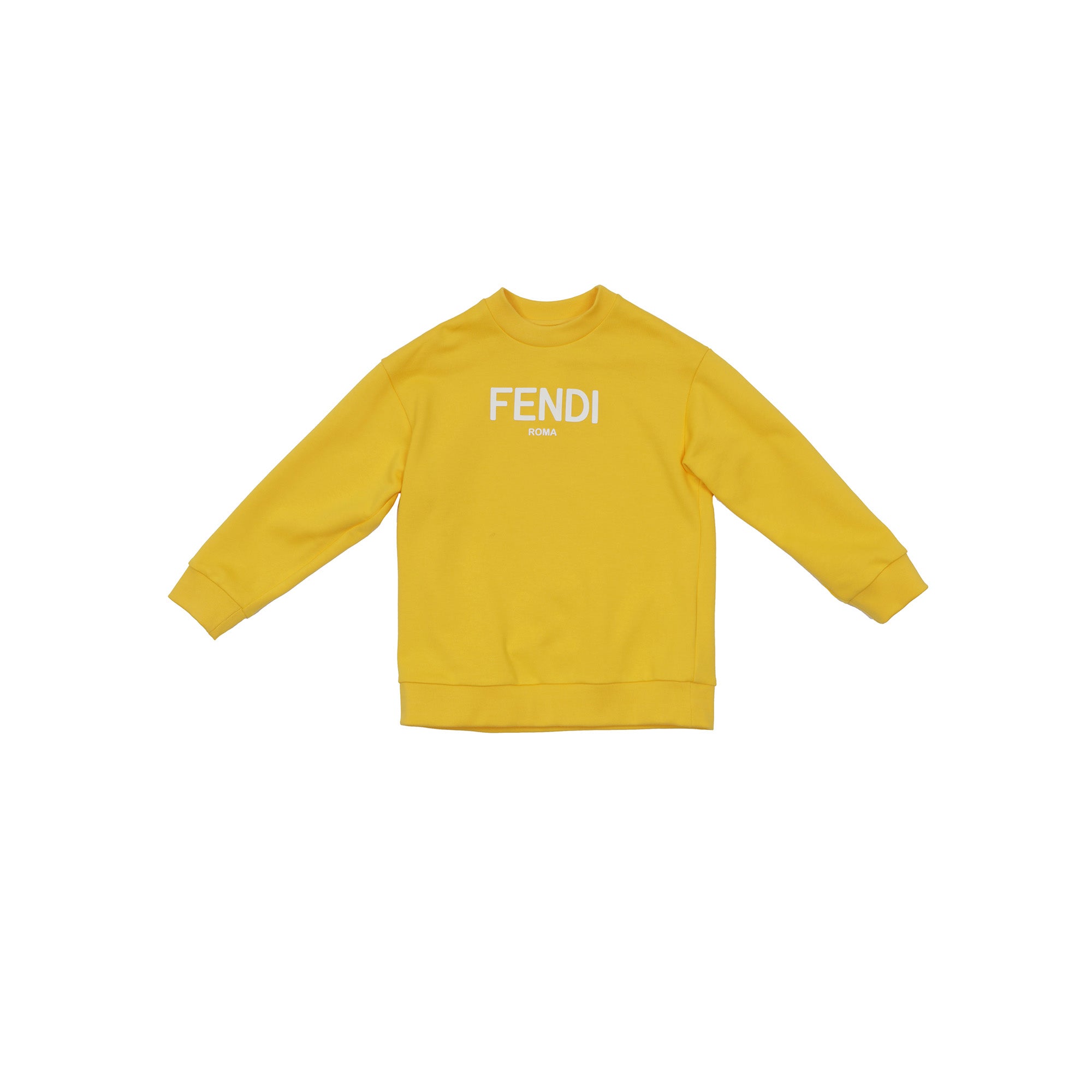 Boys & Girls Yellow Logo Cotton Sweatshirt