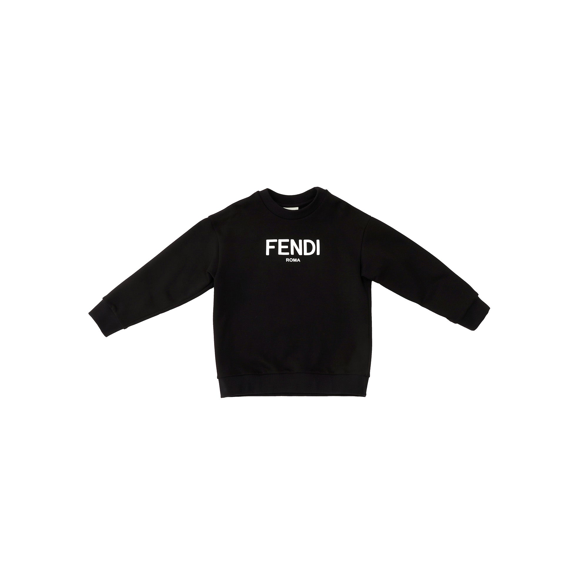 Boys & Girls Black Logo Cotton Sweatshirt