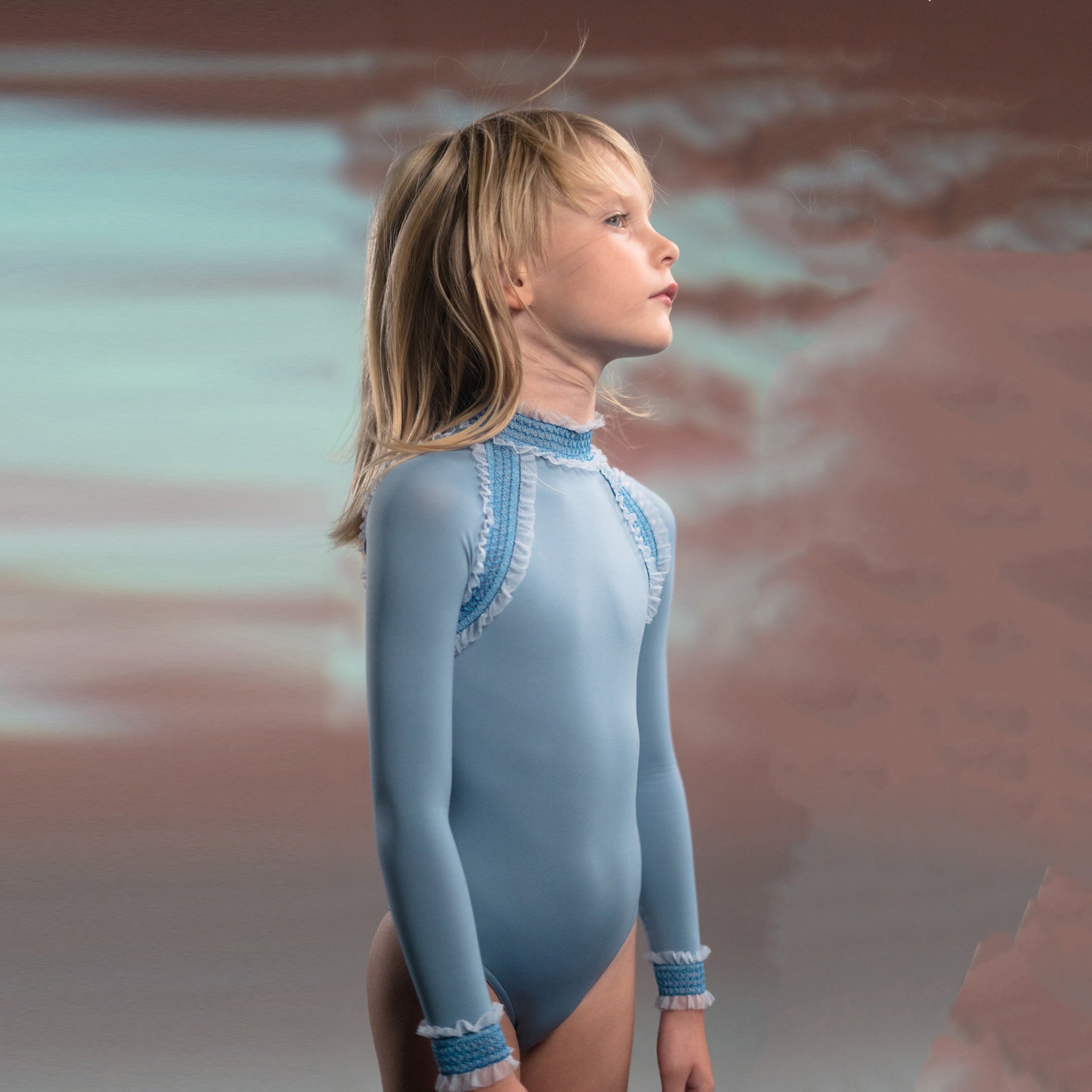 Girls Blue Ballet Onesies