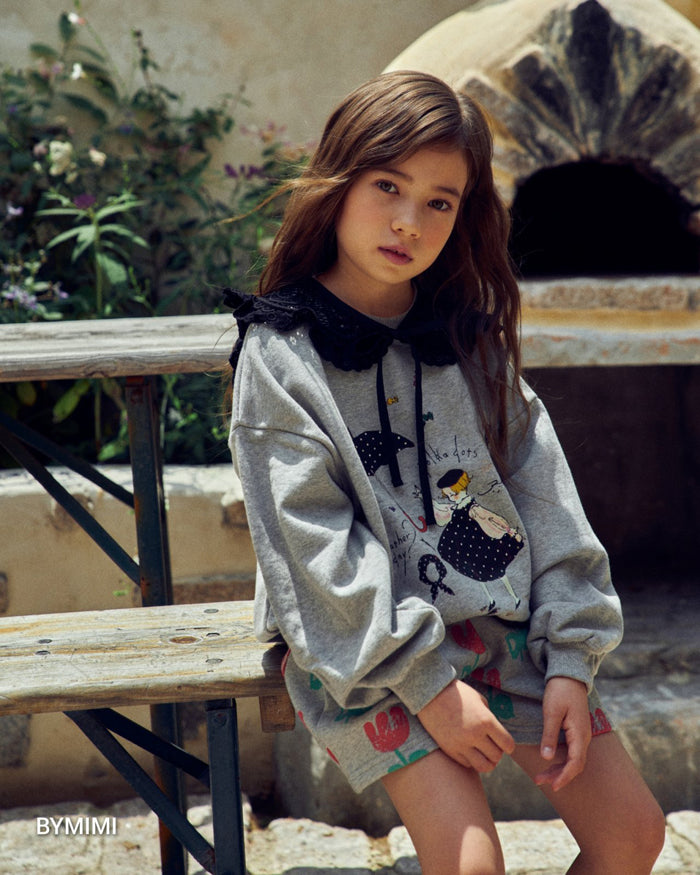 Girls Black Detachable Collar