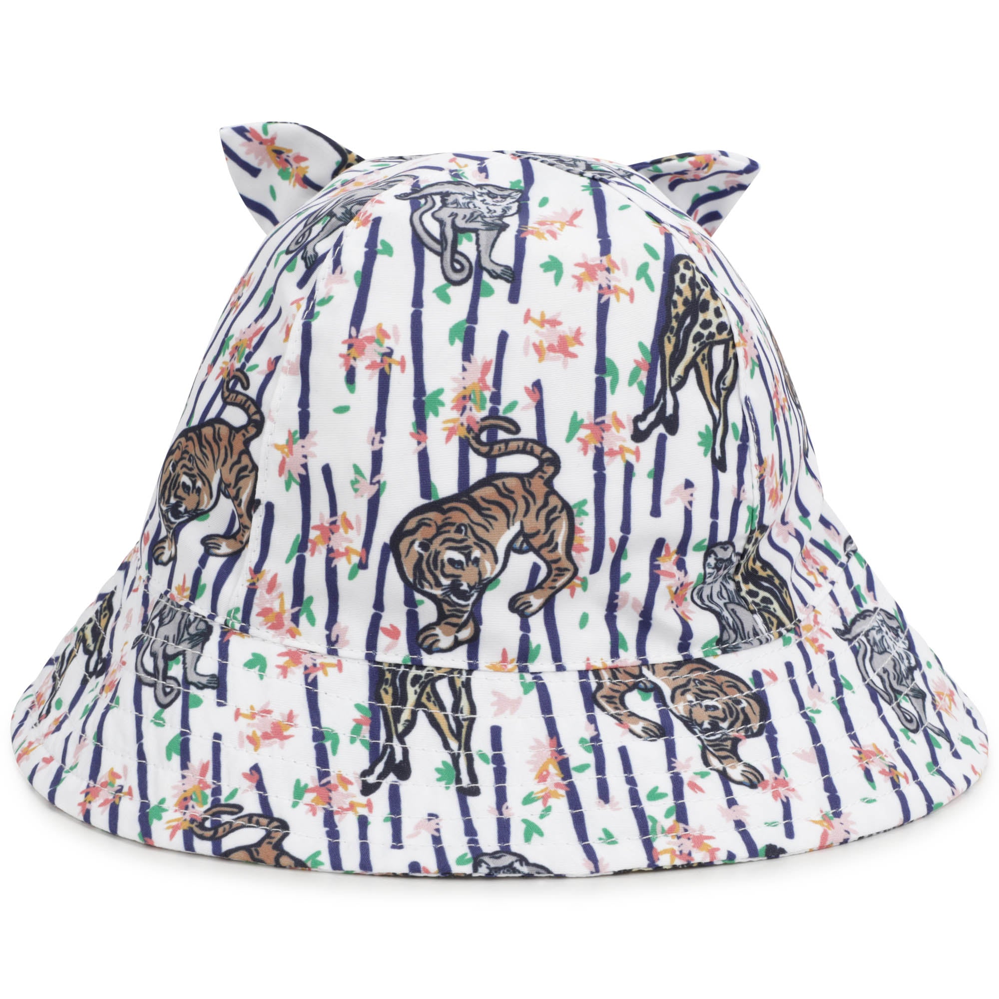 Baby Boys & Girls White Printed Bucket Hat