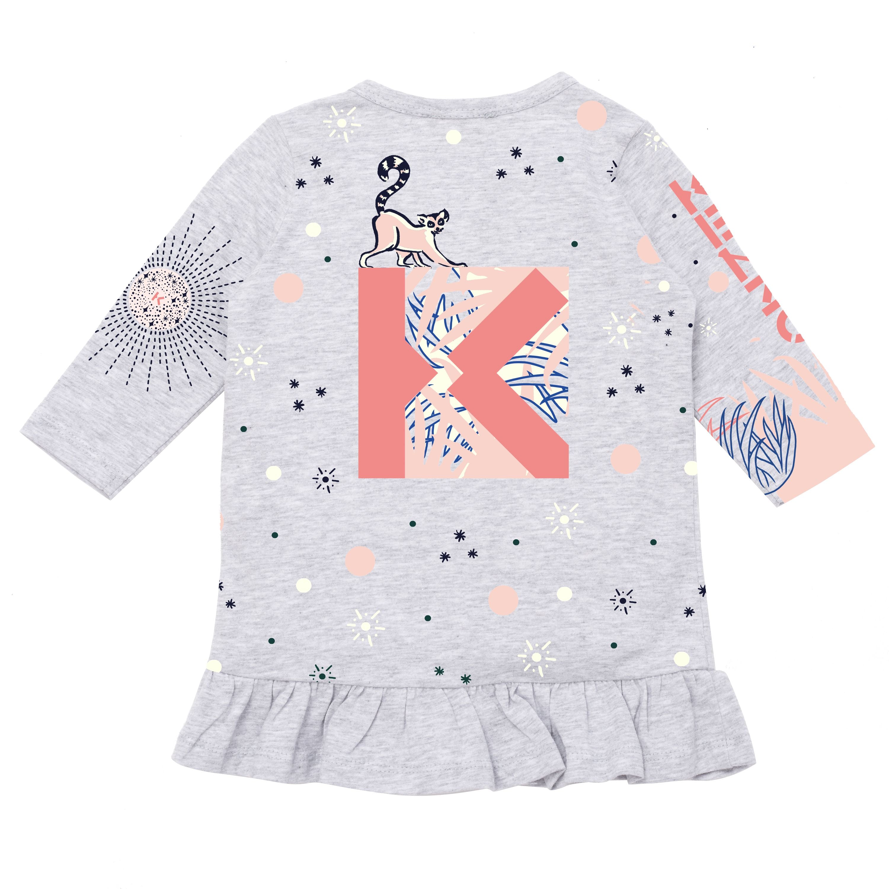 Baby Girls Grey Logo Cotton Dress