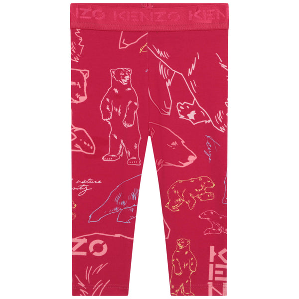Baby Girls Fuchsia Logo Cotton Leggings
