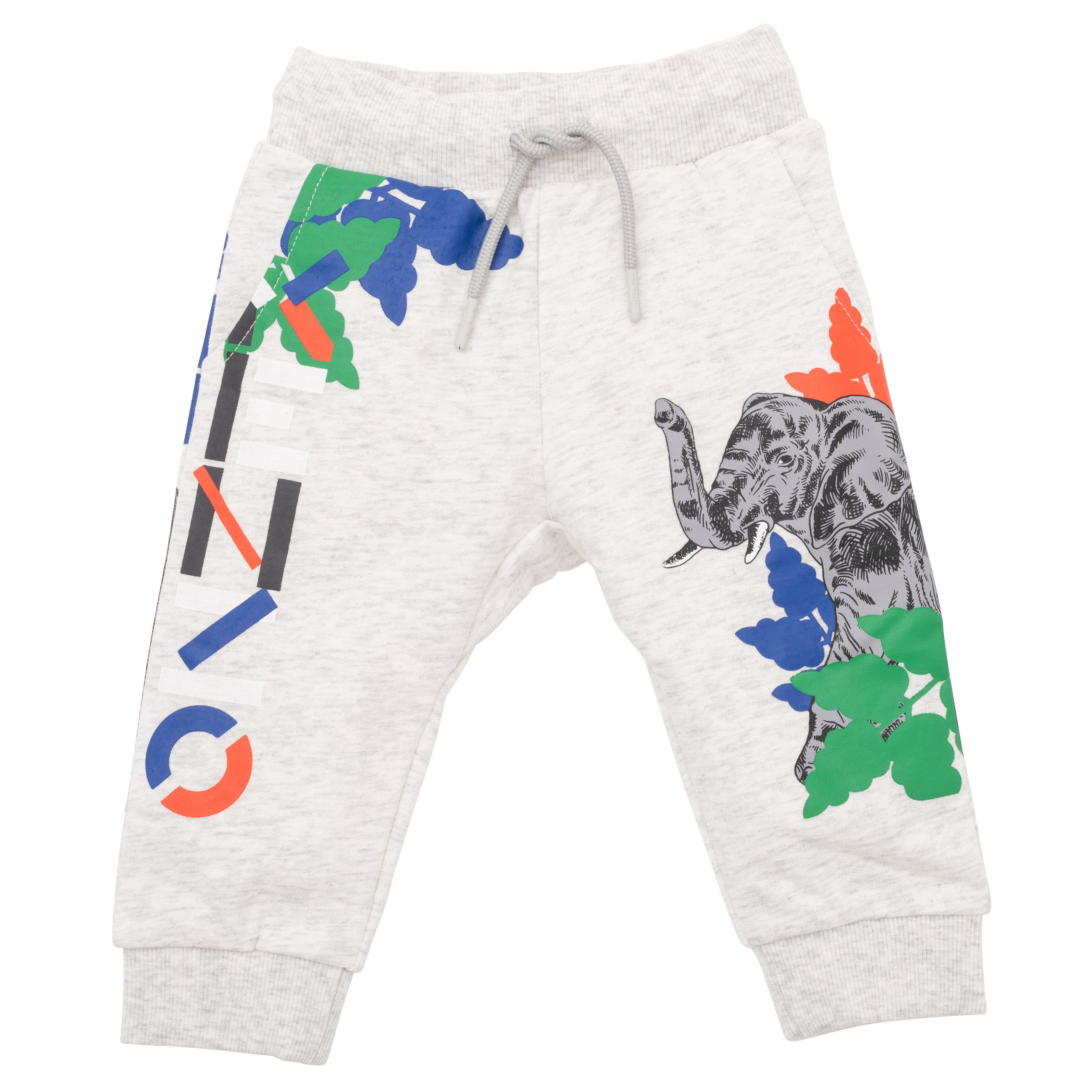 Baby Boys Grey Printed Cotton Trousers