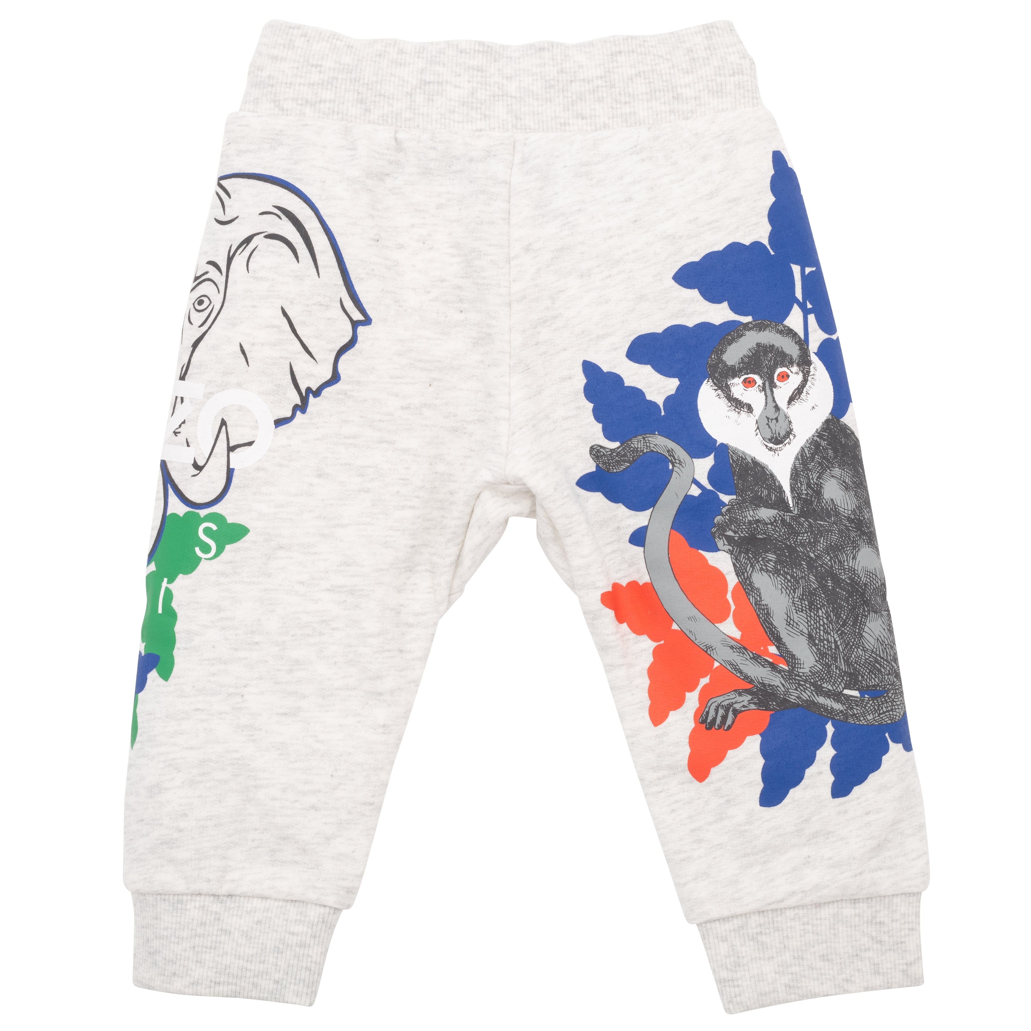 Baby Boys Grey Printed Cotton Trousers