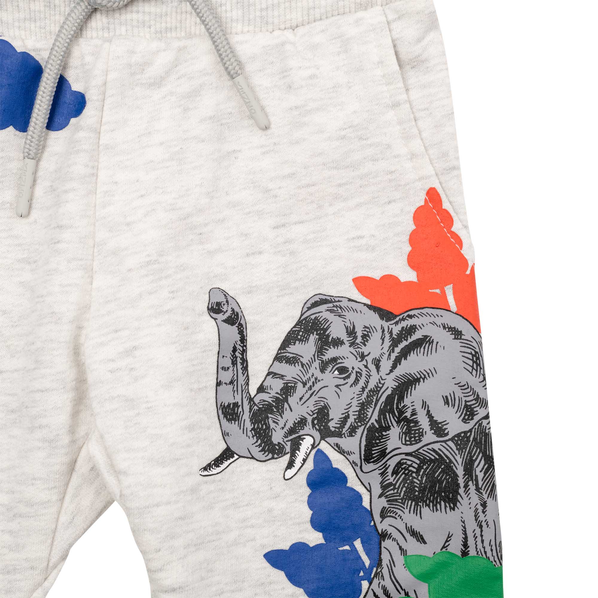 Baby Boys Grey Printed Cotton Trousers