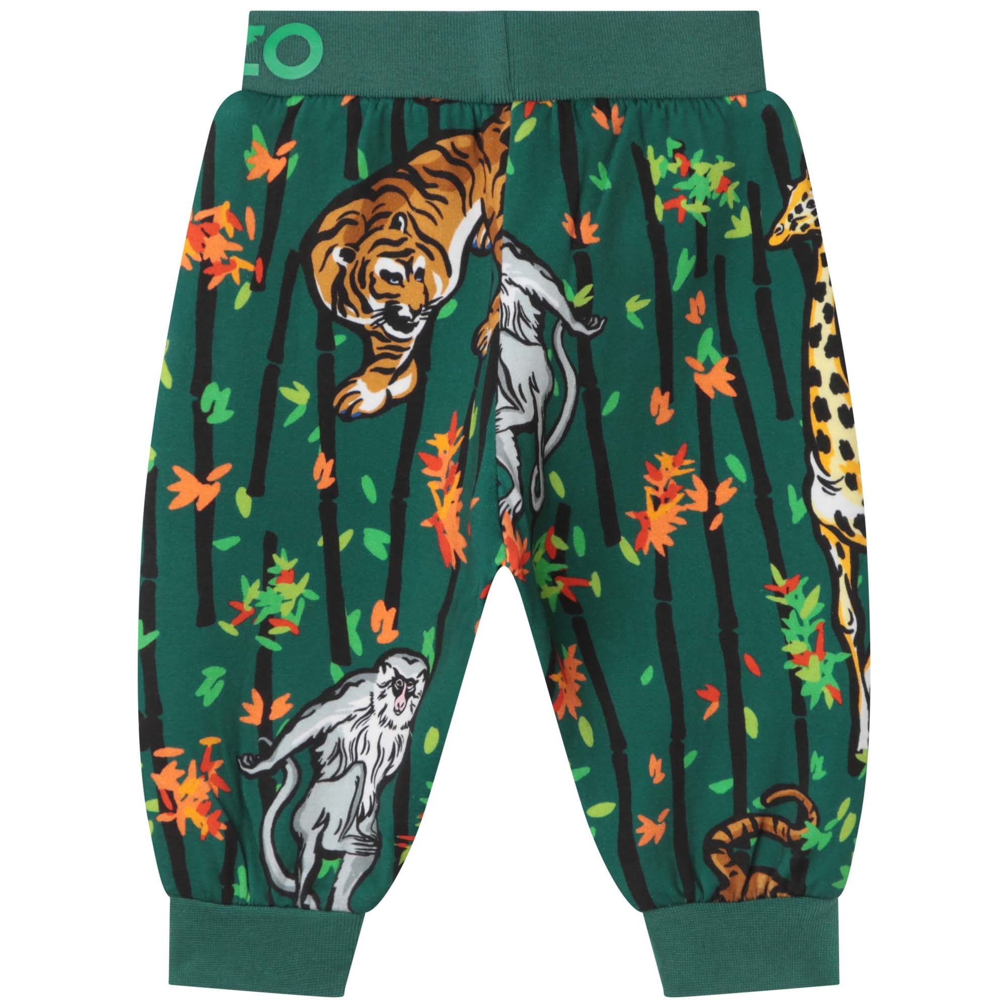 Baby Boys Green Printed Trousers