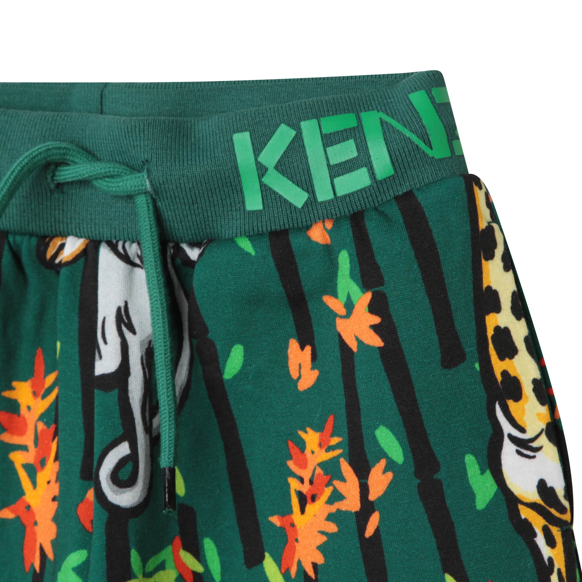 Baby Boys Green Printed Trousers