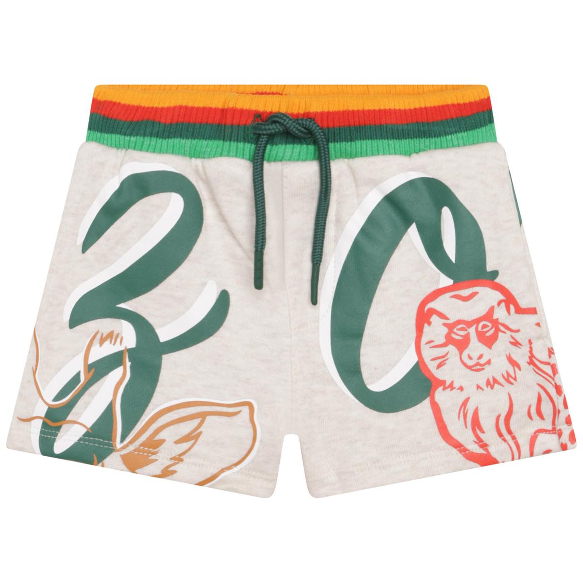 Baby Boys Beige Printed Shorts