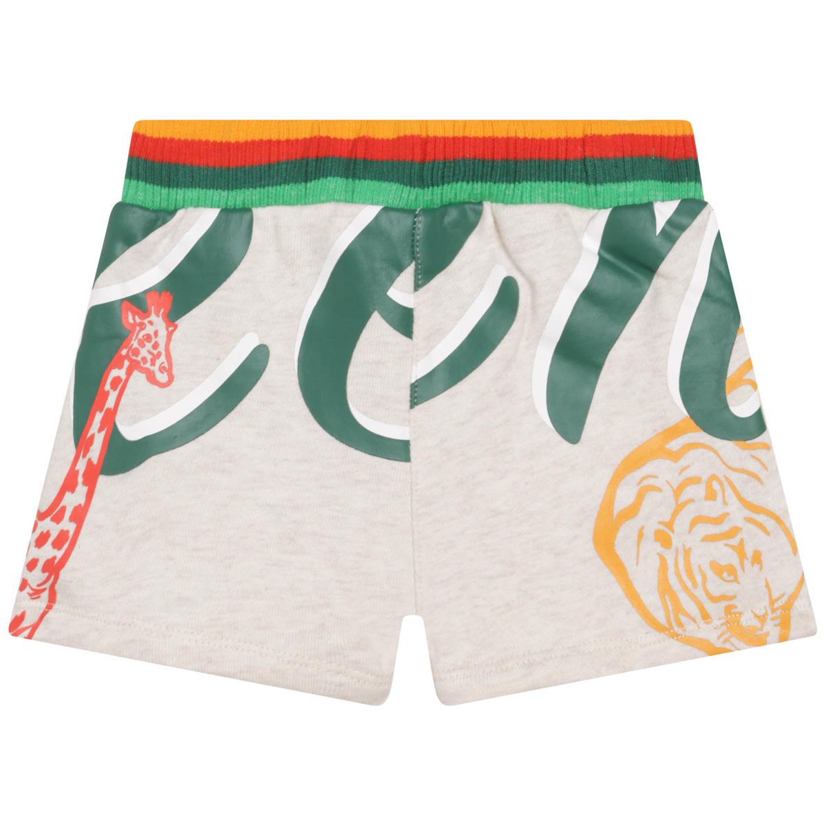 Baby Boys Beige Printed Shorts