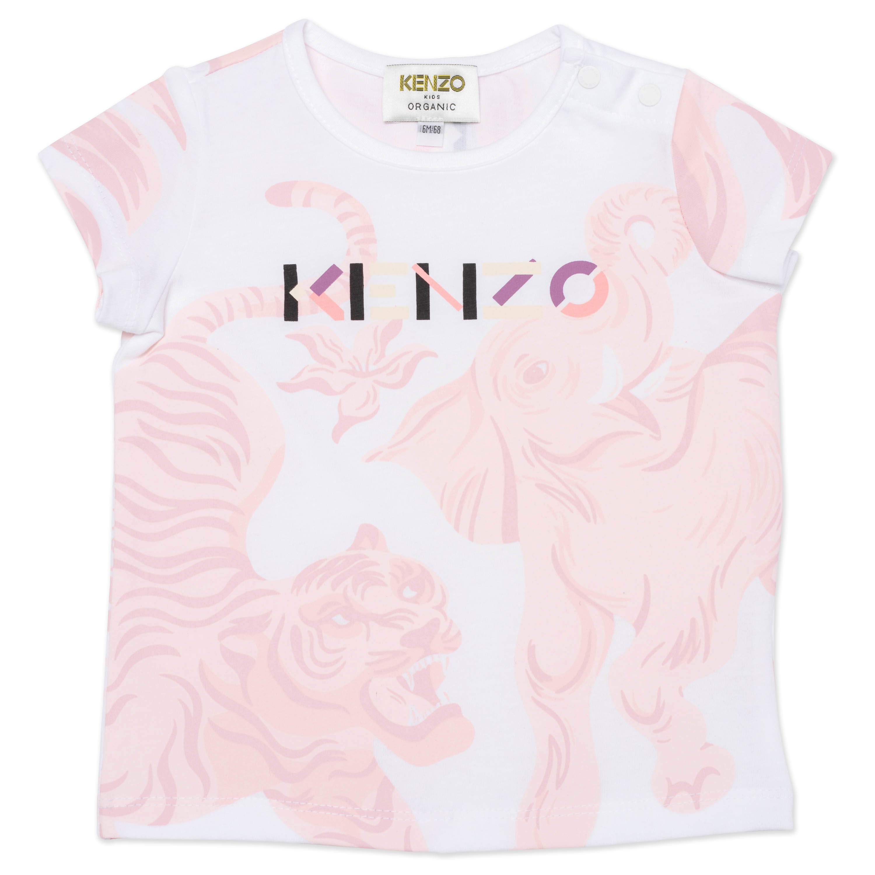 Baby Girls White Logo Cotton T-Shirt