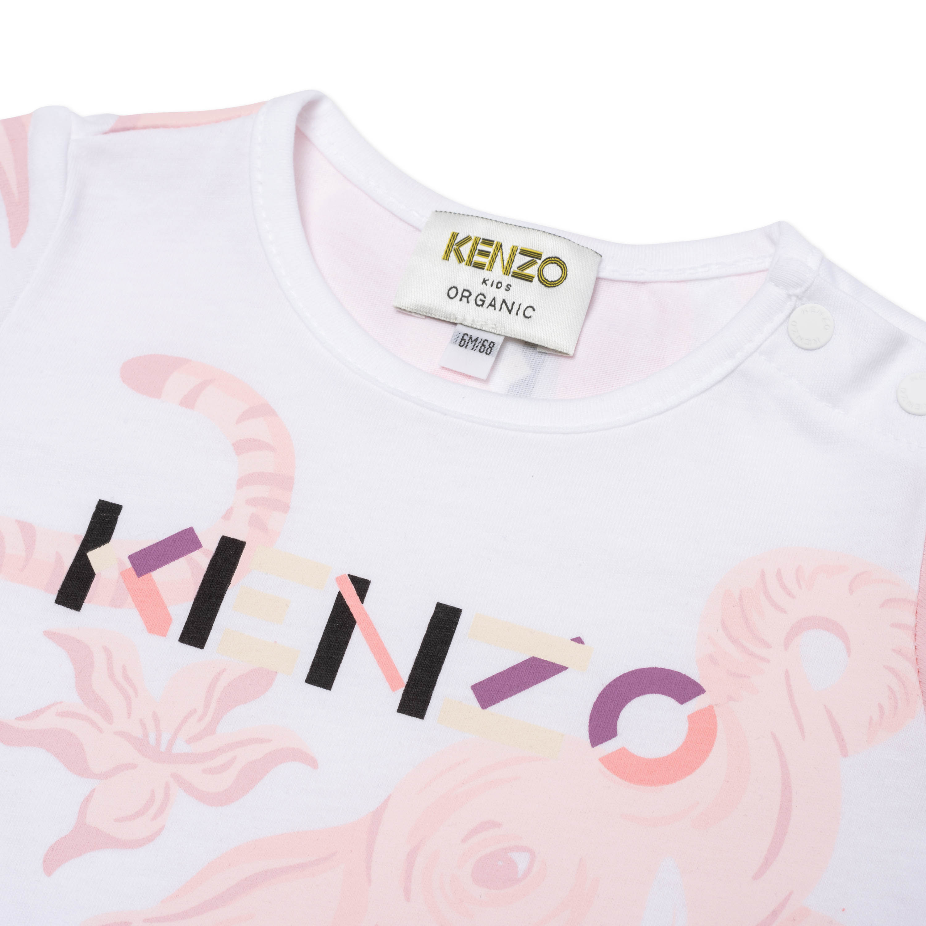 Baby Girls White Logo Cotton T-Shirt
