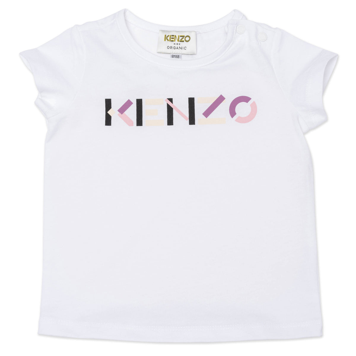Baby Girls White Logo Cotton T-Shirt