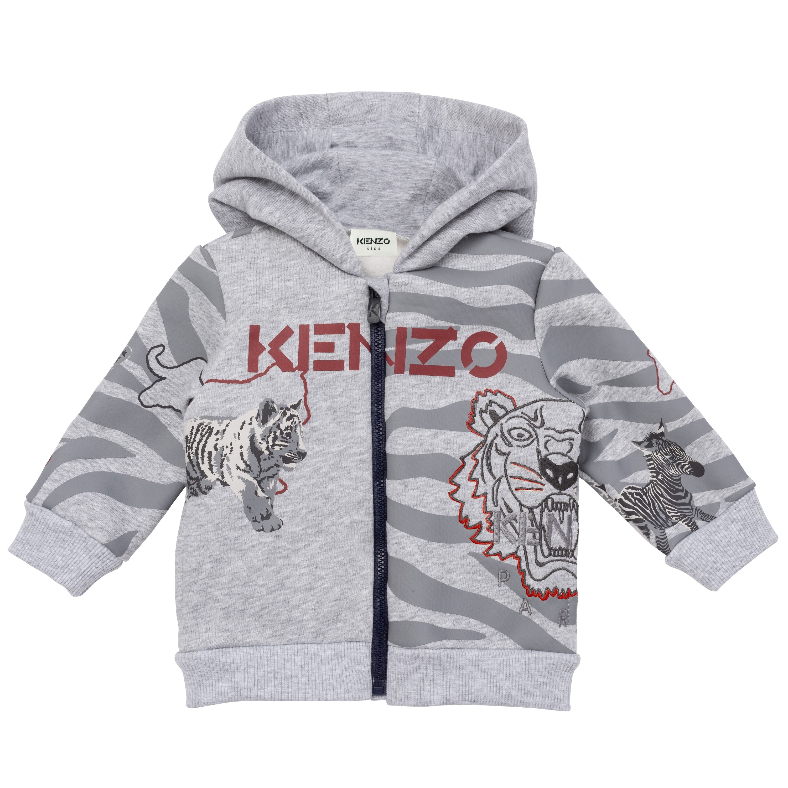 Baby Boys Grey Printing Zip-Up Top