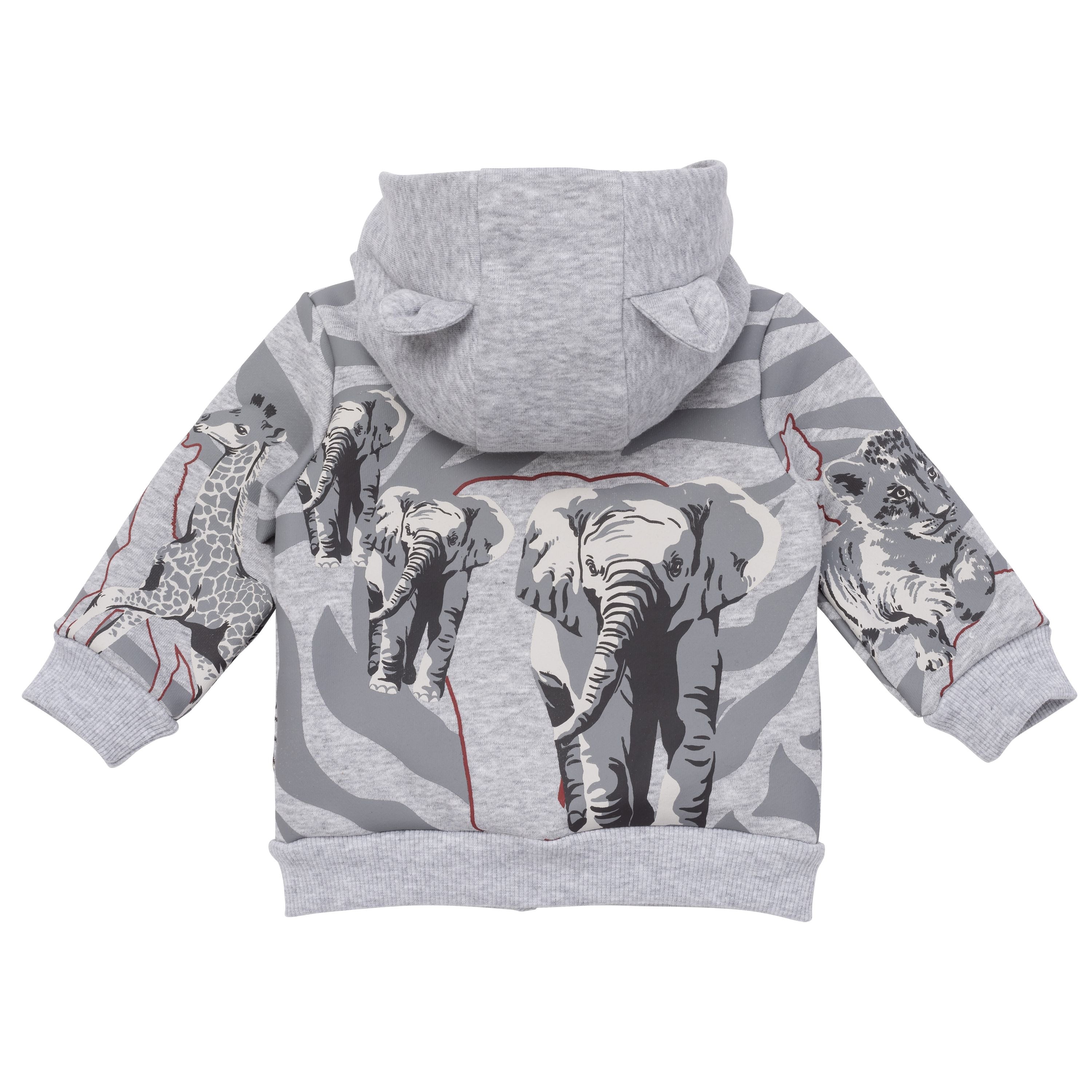 Baby Boys Grey Printing Zip-Up Top