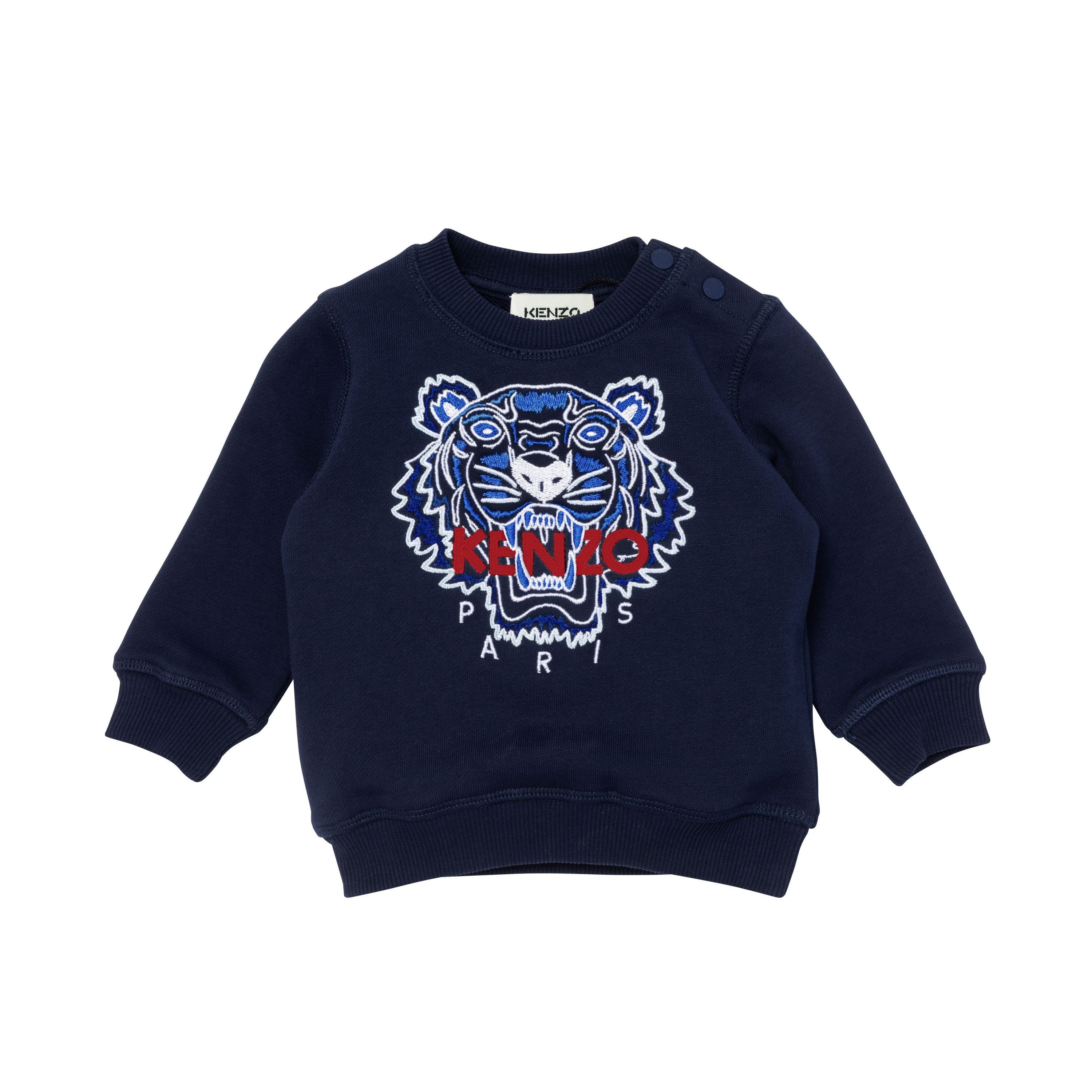 Baby Boys Navy Logo Cotton Sweatshirt