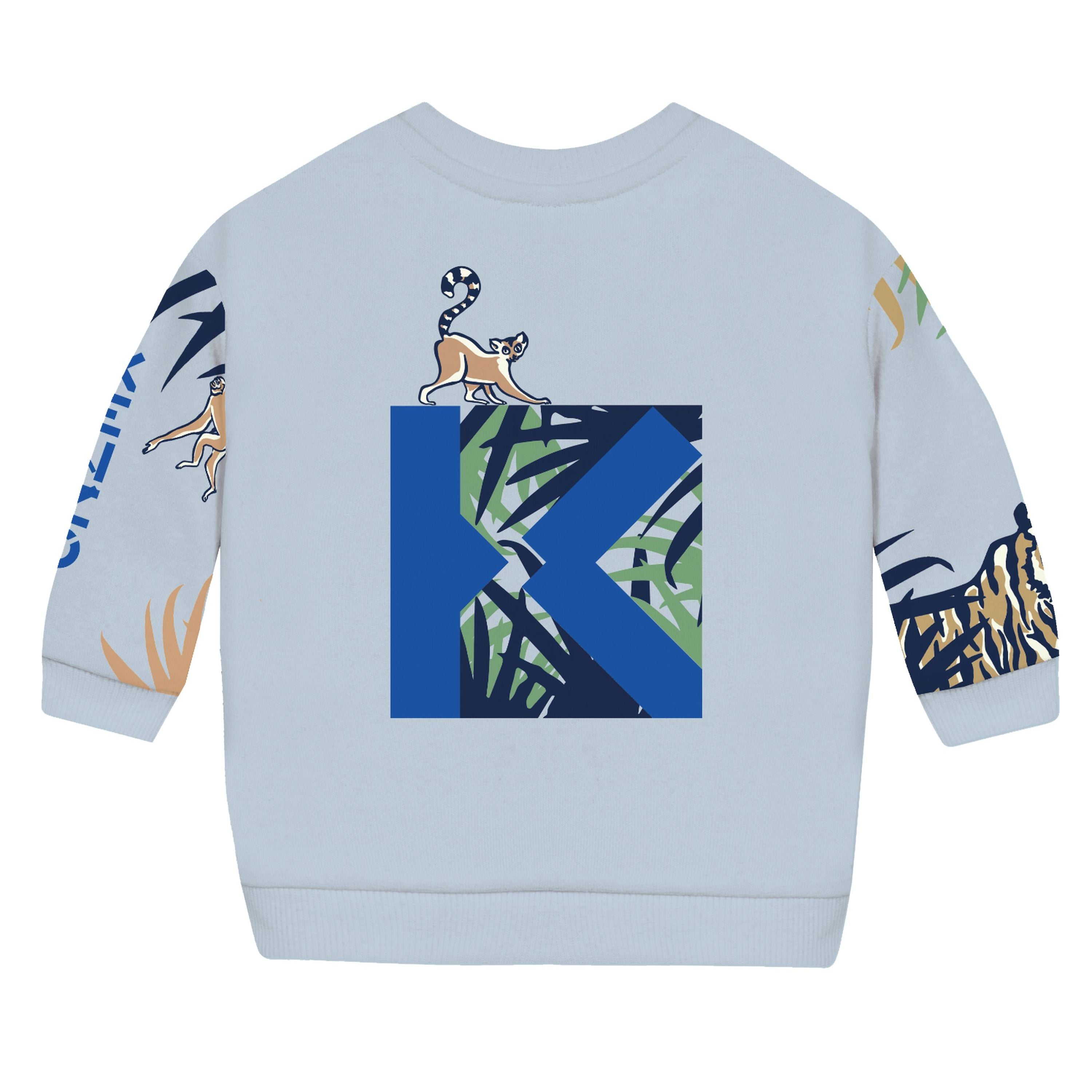 Baby Boys Blue Printing Cotton Sweatshirt