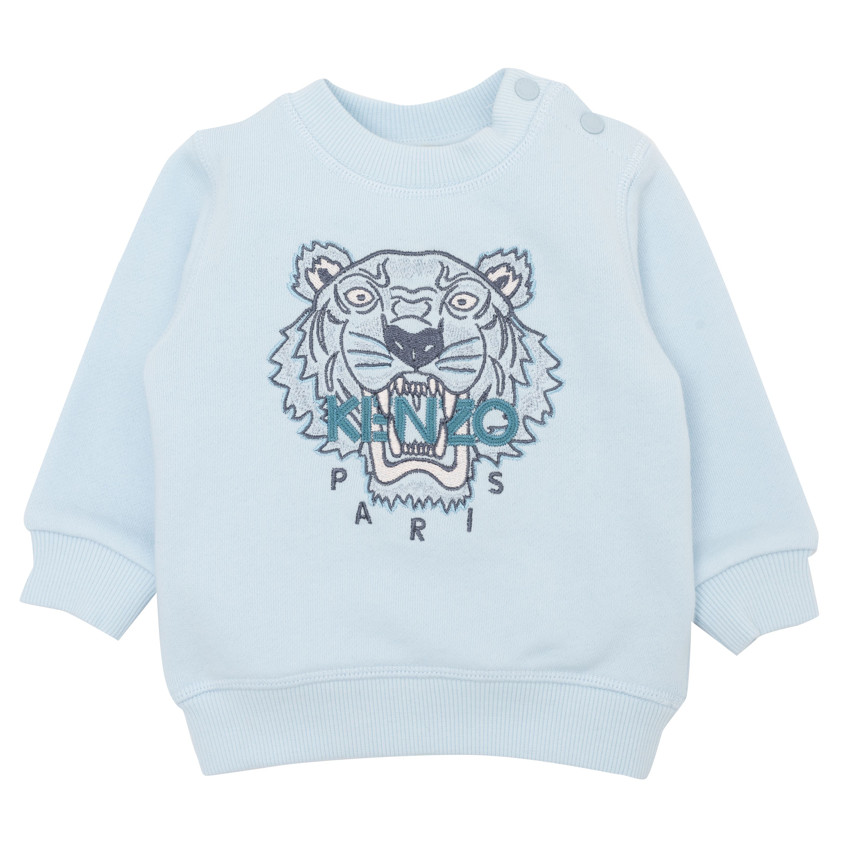 Boys & Girls Blue Tiger Cotton Sweatshirt
