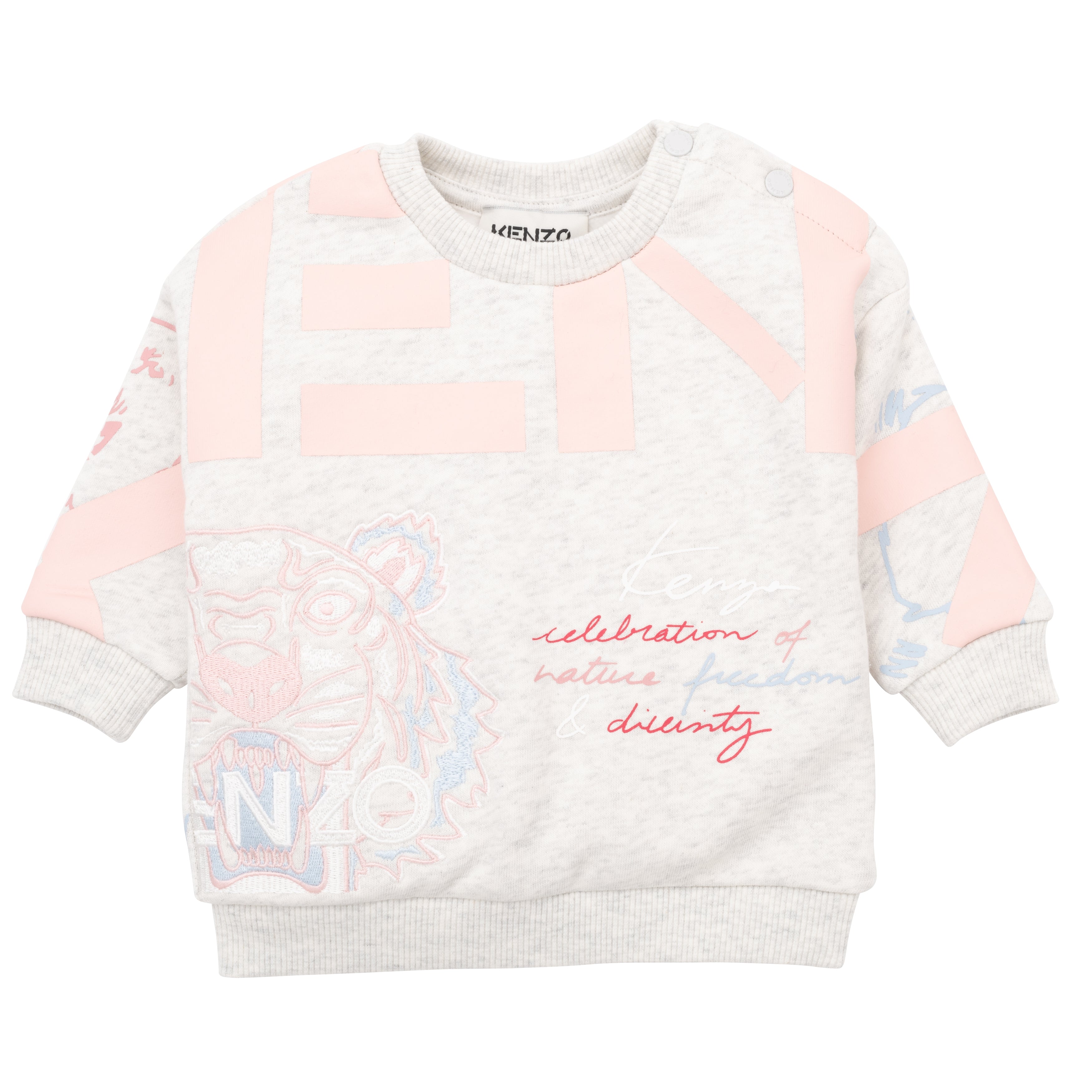 Baby Girls Grey Printed Cotton Sweatshirt