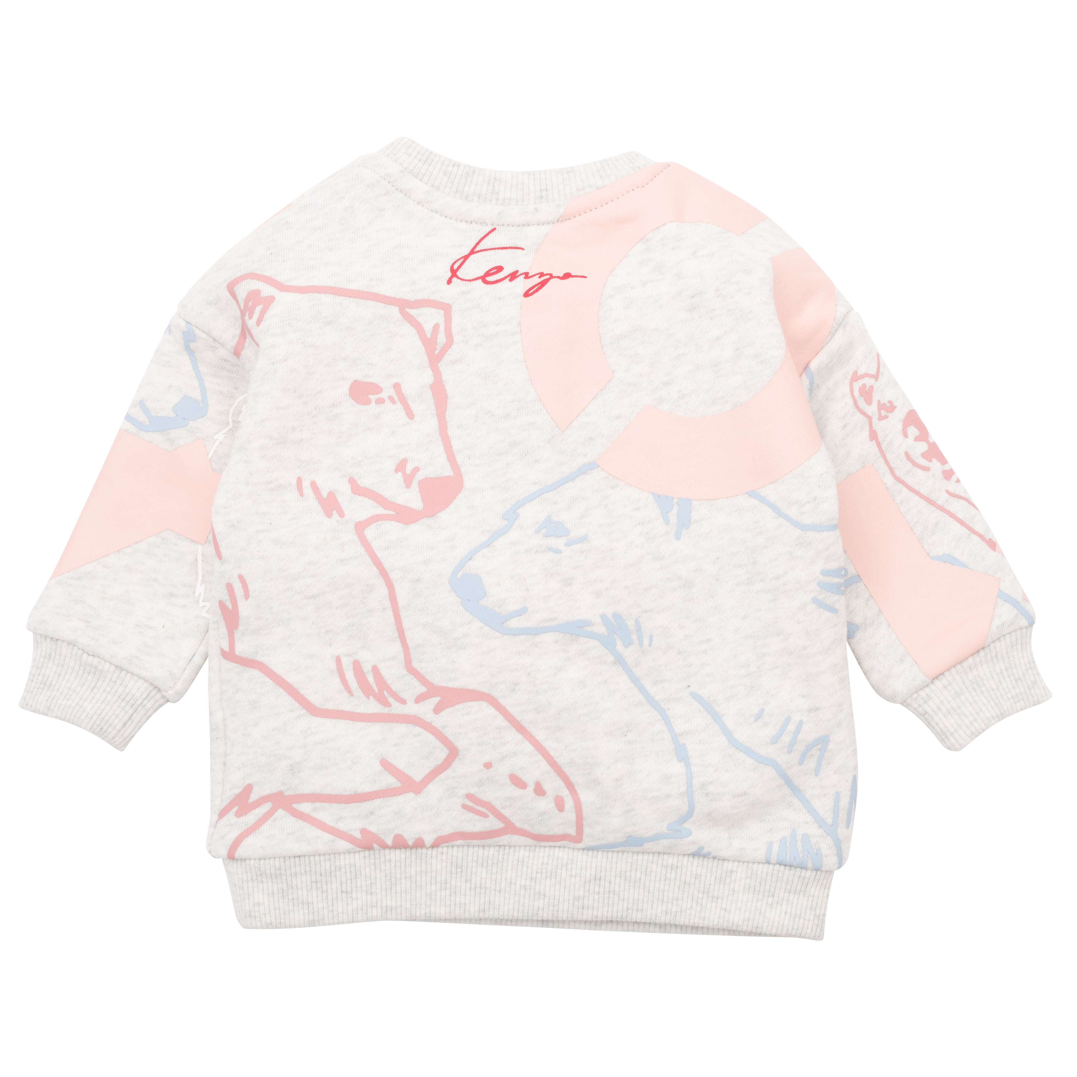 Baby Girls Grey Printed Cotton Sweatshirt