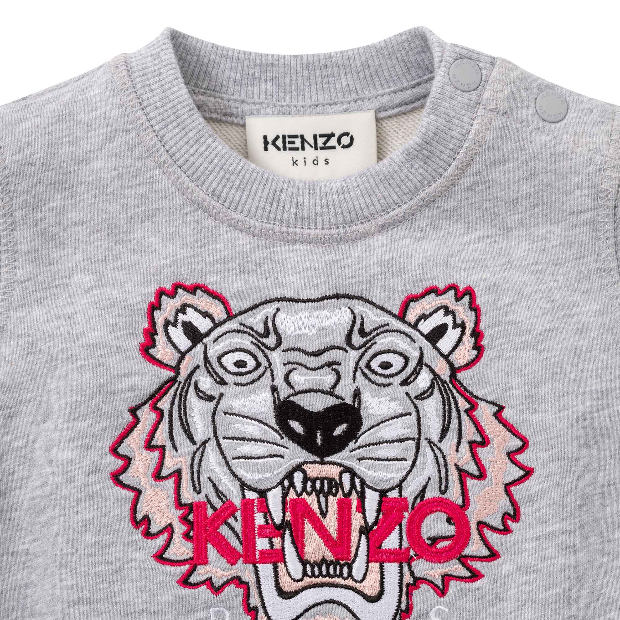 Baby Girls Grey Tiger Sweatshirt