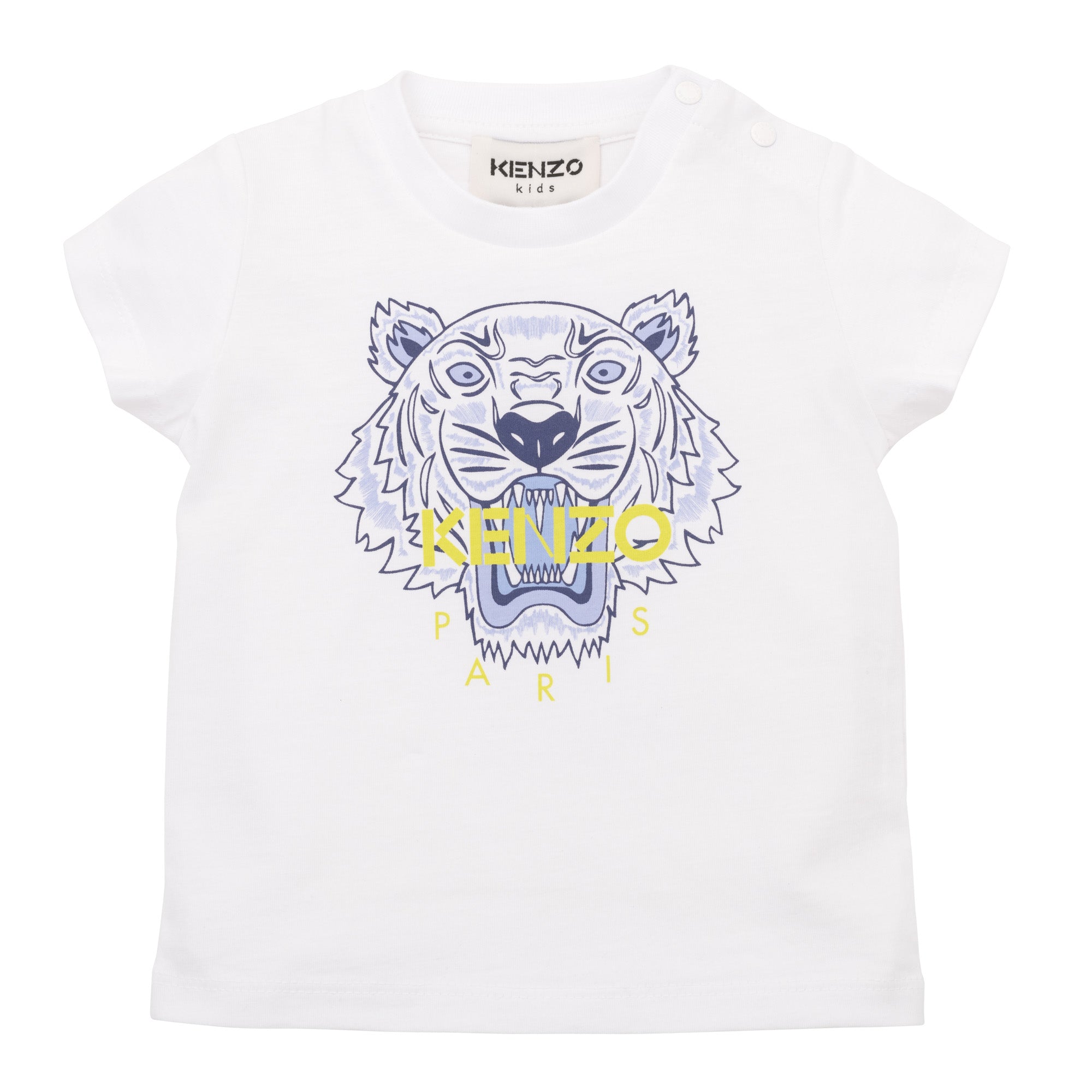 Baby Boys White Tiger Cotton T-Shirt