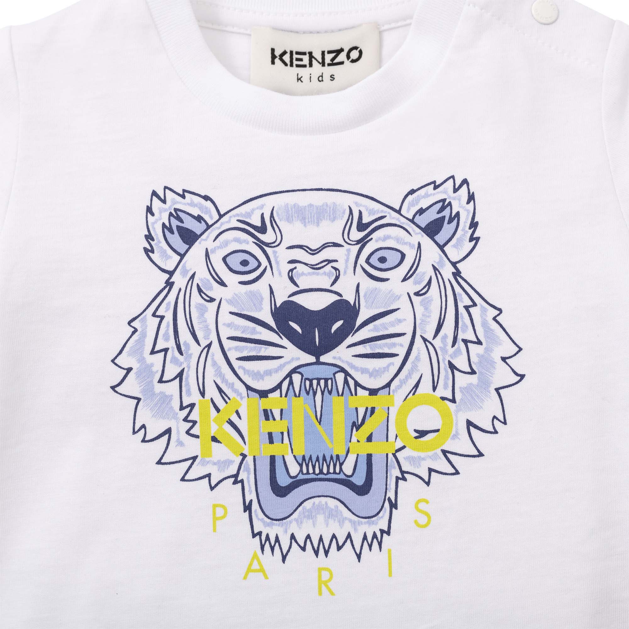 Baby Boys White Tiger Cotton T-Shirt