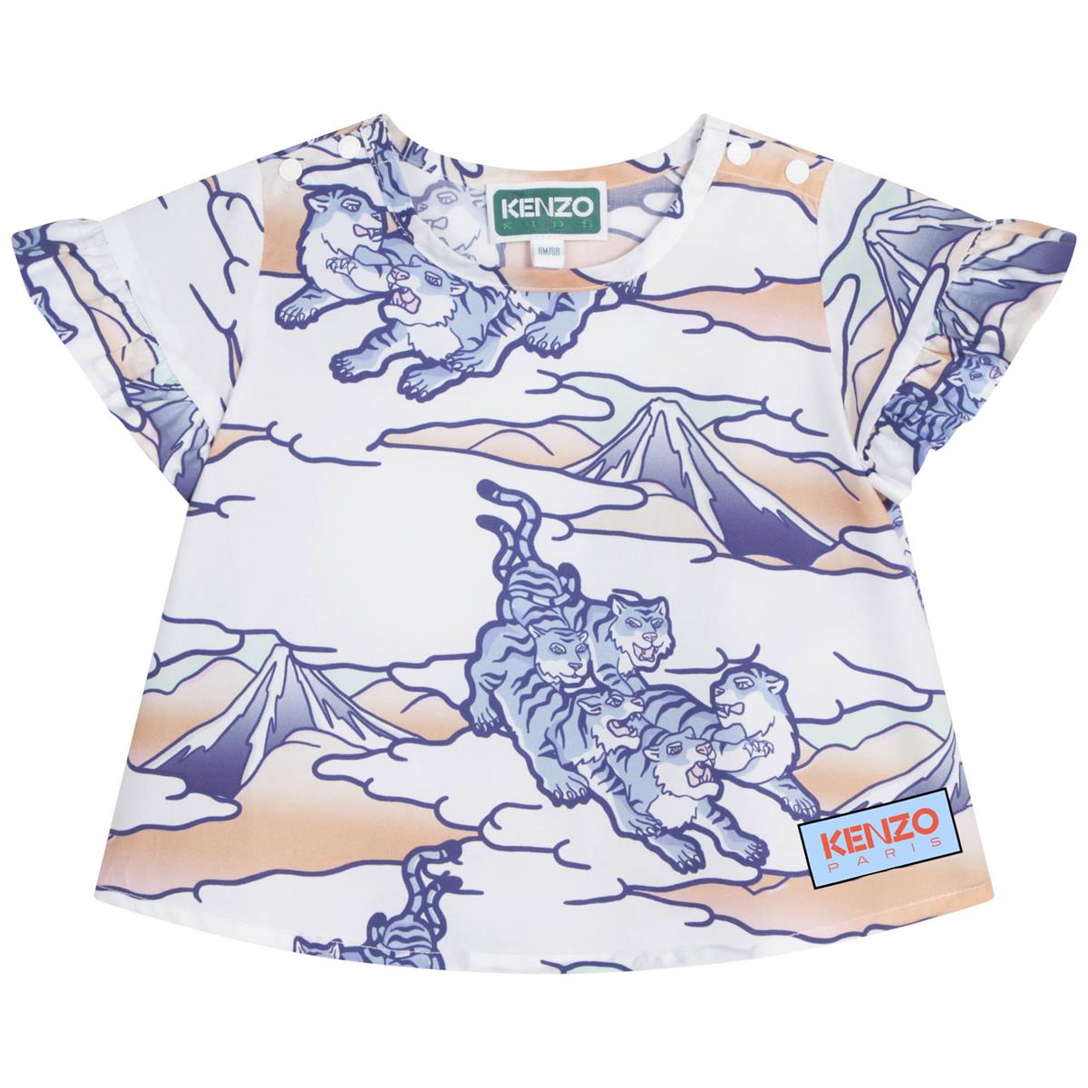Baby Girls White Printed T-Shirt