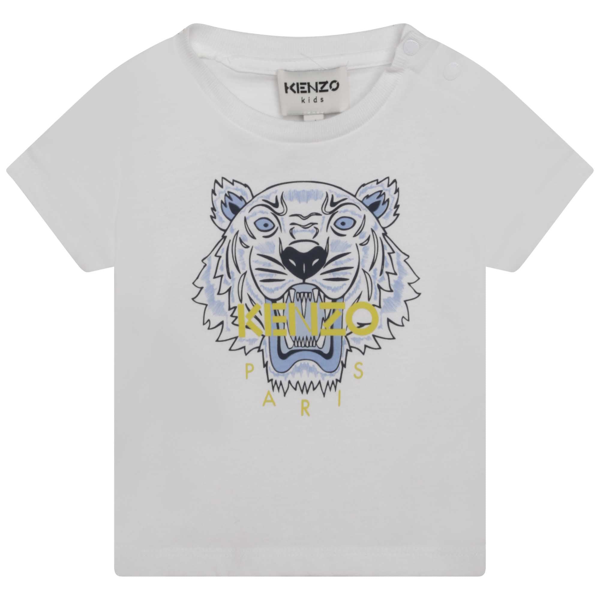 Baby Boys White Tiger Cotton T-Shirt