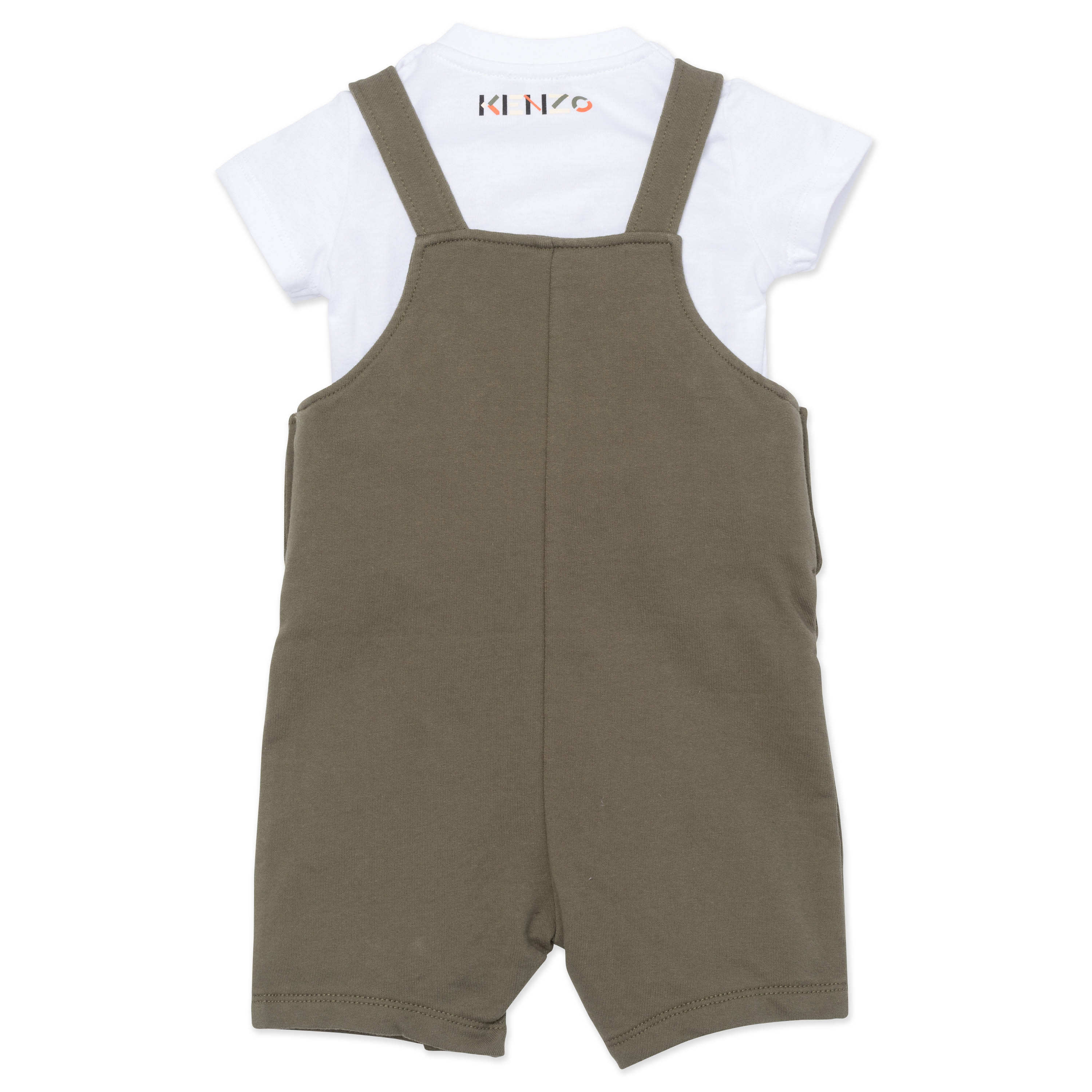 Baby Boys White & Green Cotton Set