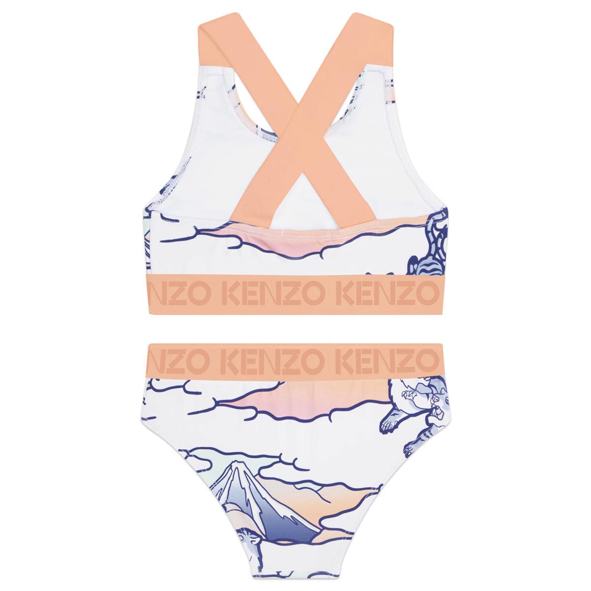 Girls White Logo Swimsuit