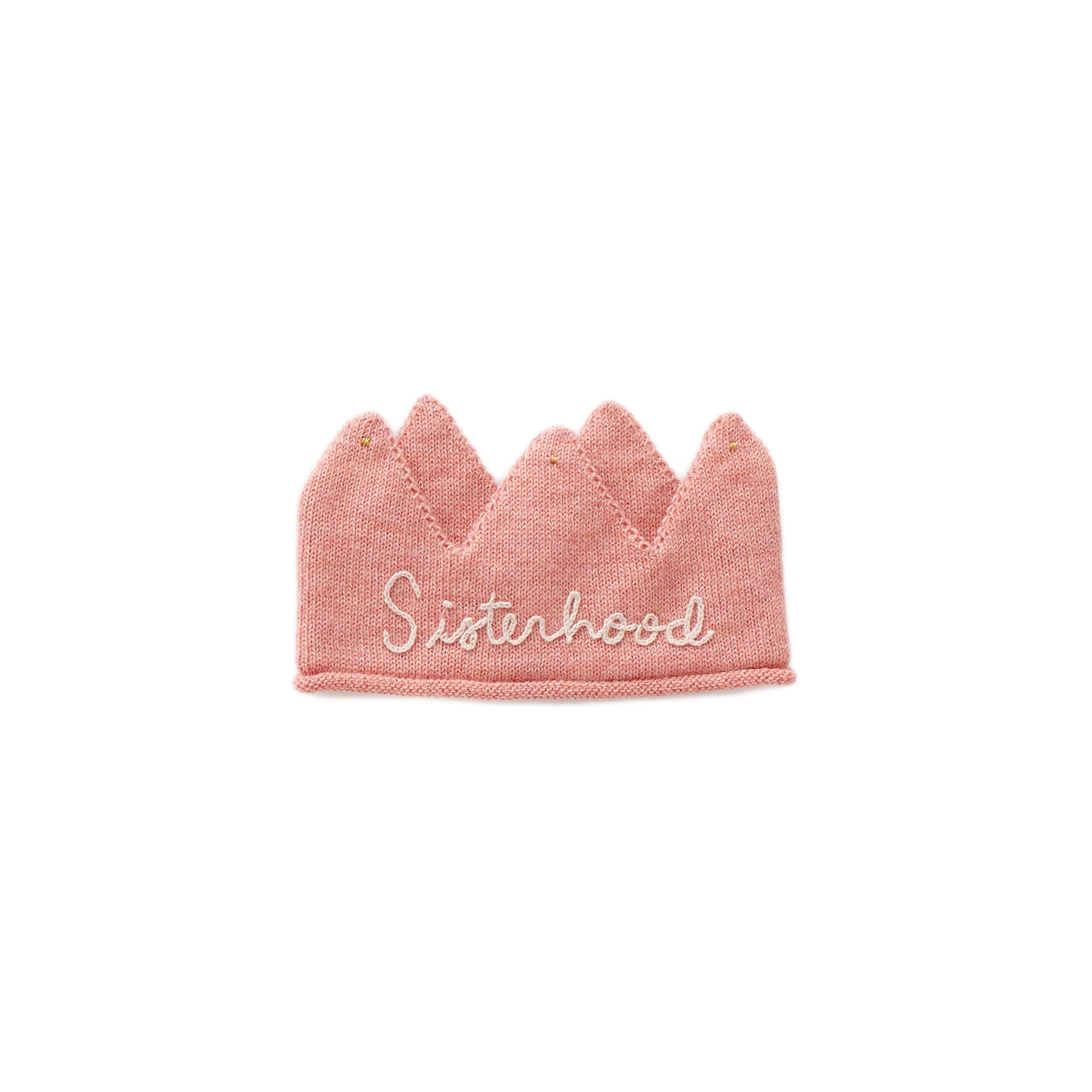 Girls Pink Embroidered Alpaca Crown