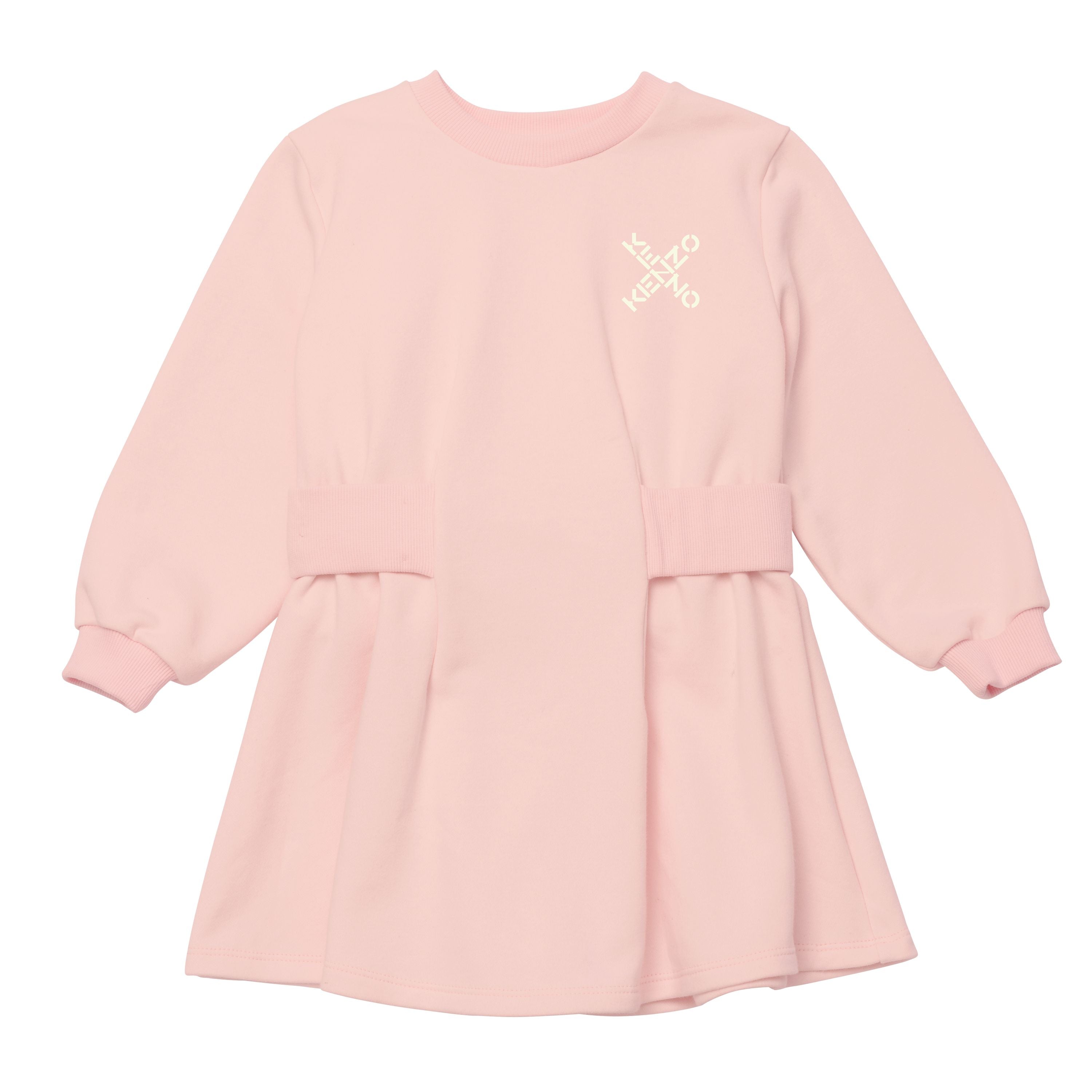 Girls Pink Logo Cotton Dress