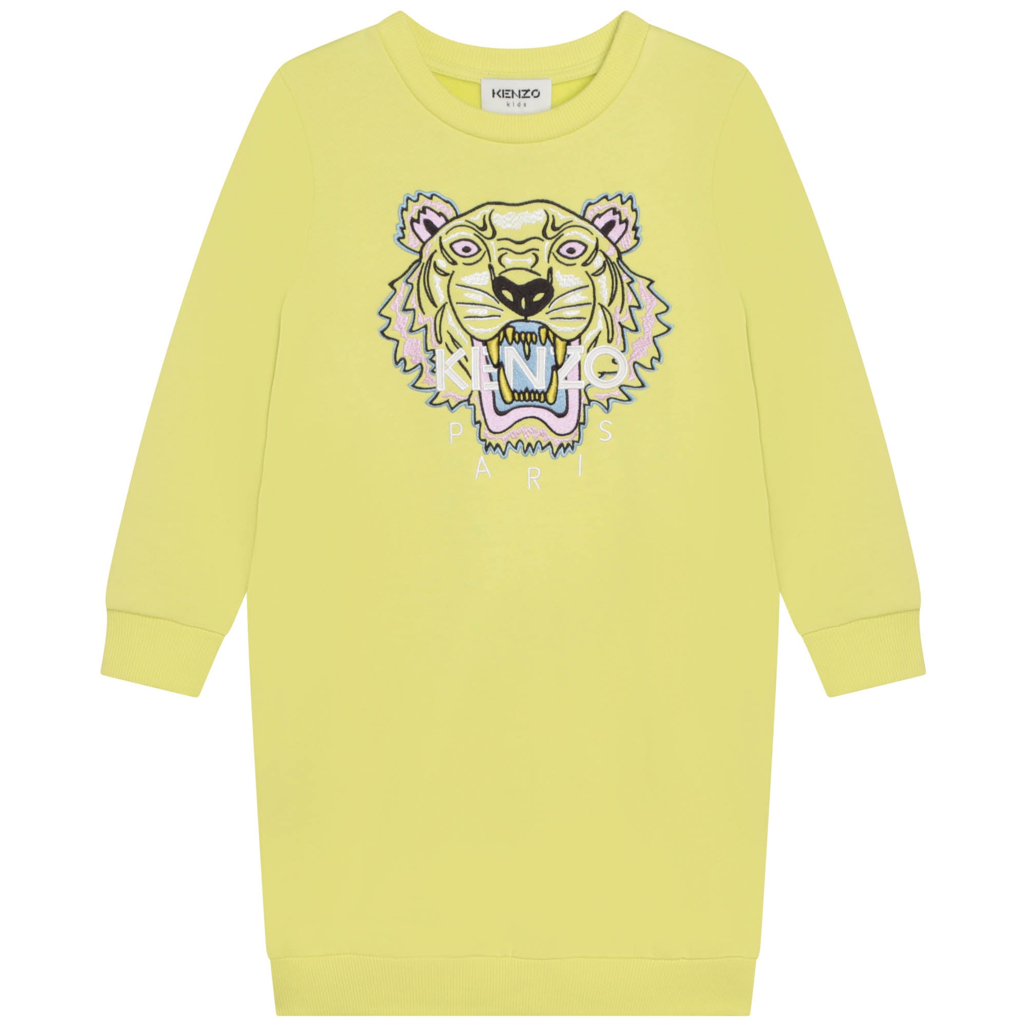 Girls Yellow Tiger Sweatshirt Dress