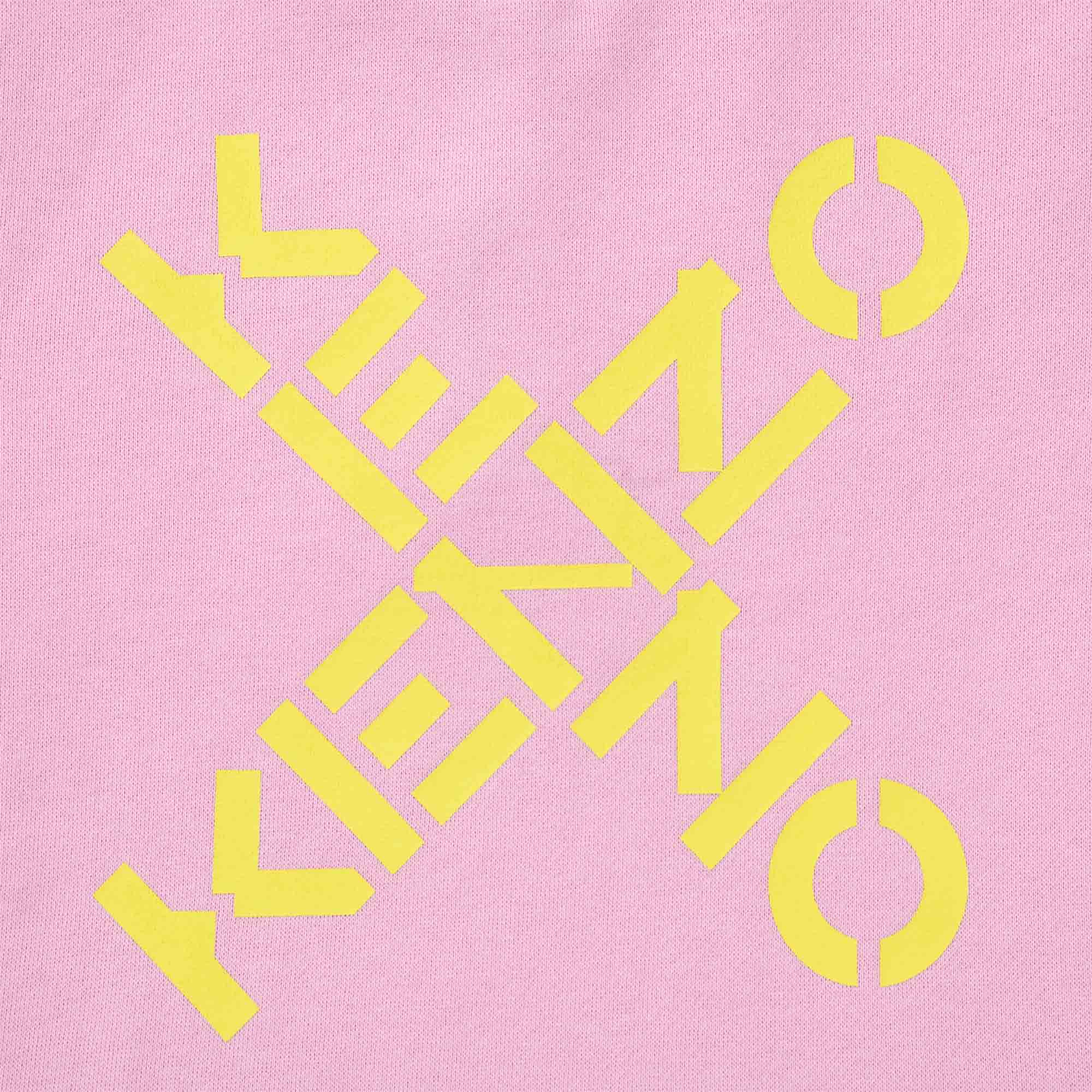 Girls Pink Logo Cotton Sweatshirt Dress