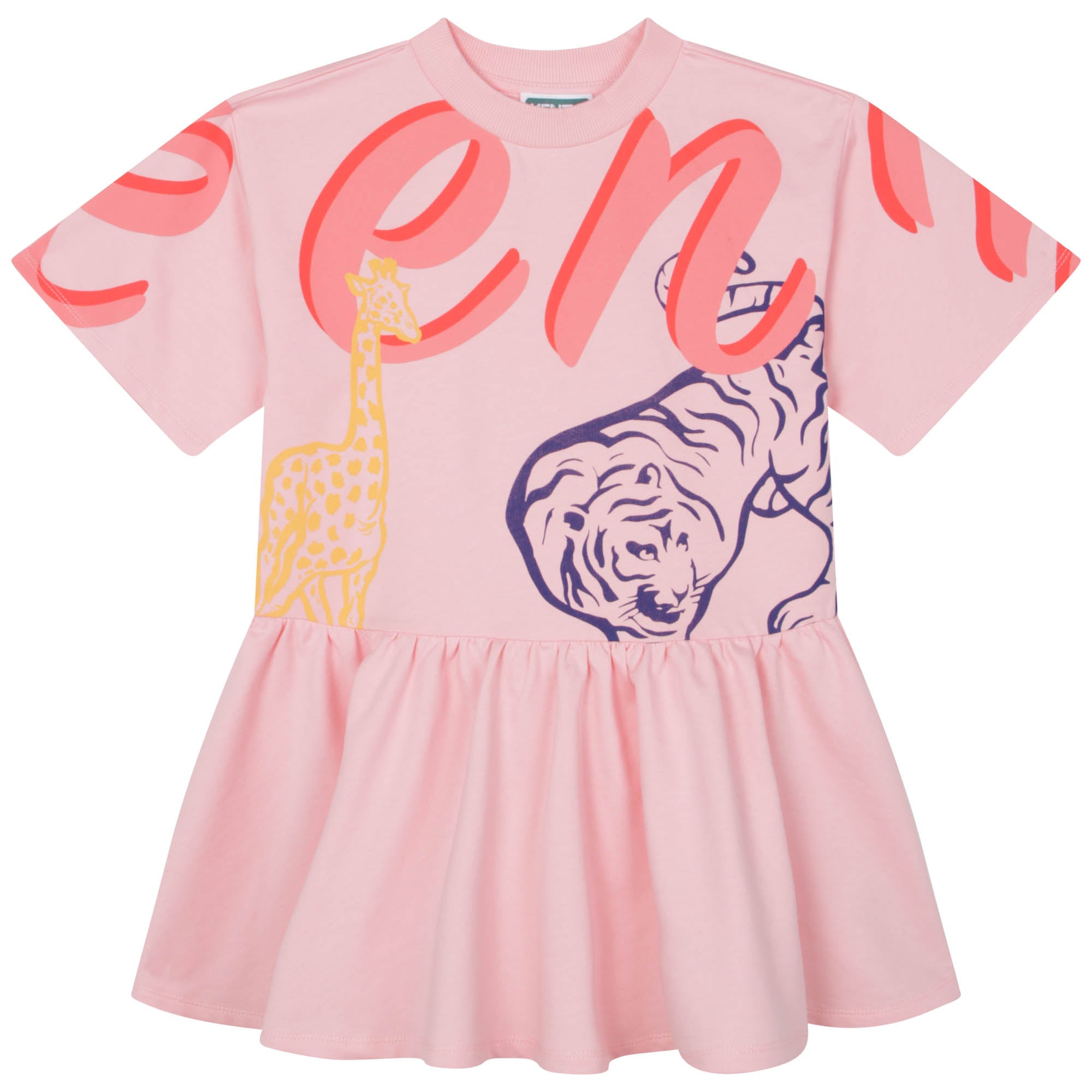 Girls Pink Logo Cotton Dress