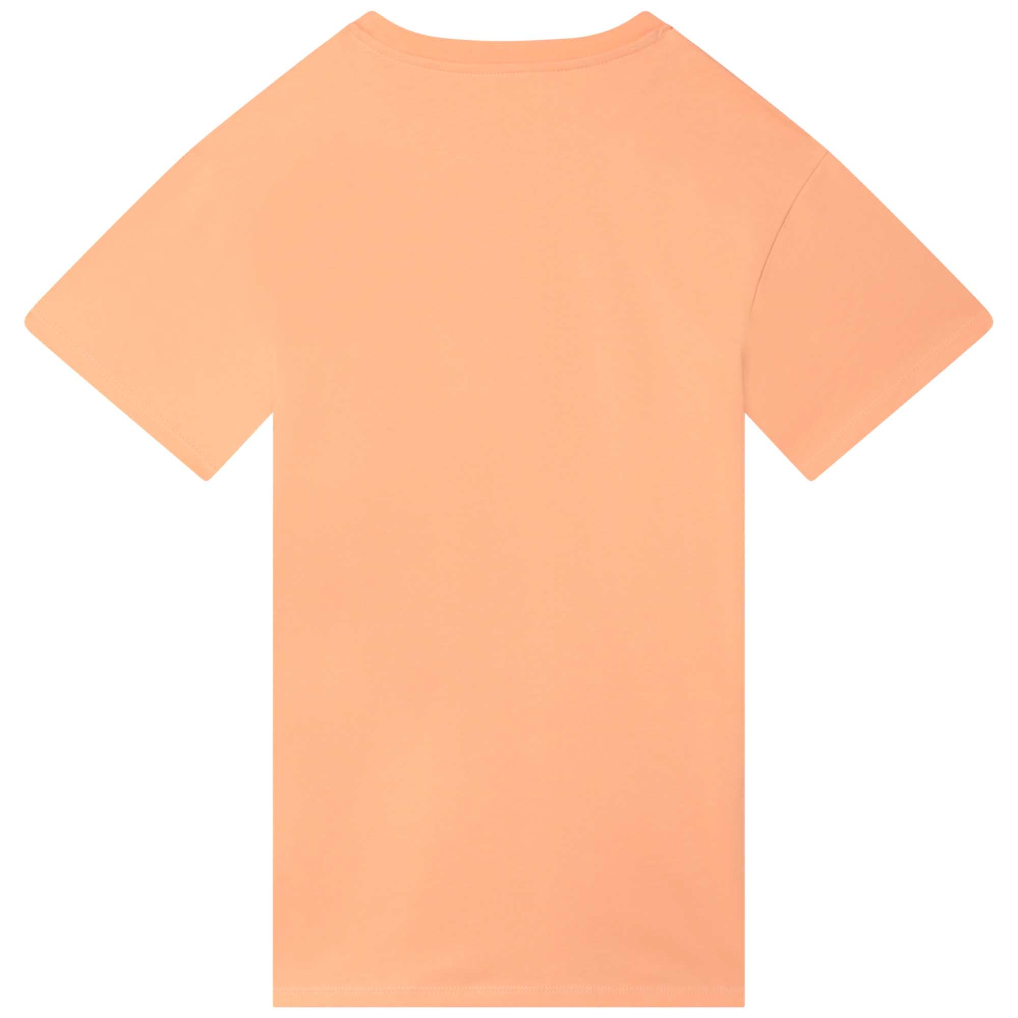 Girls Orange Logo Cotton Dress