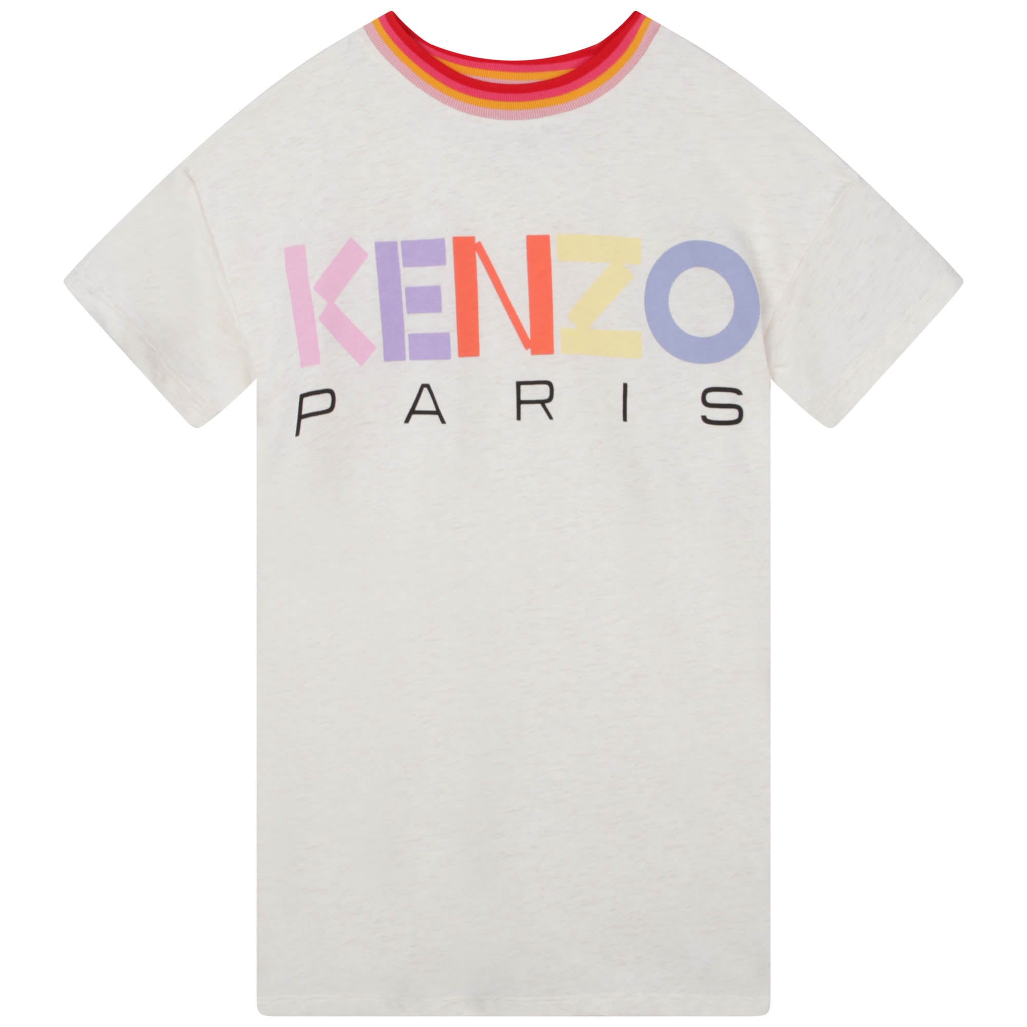 Girls White Logo Cotton Dress