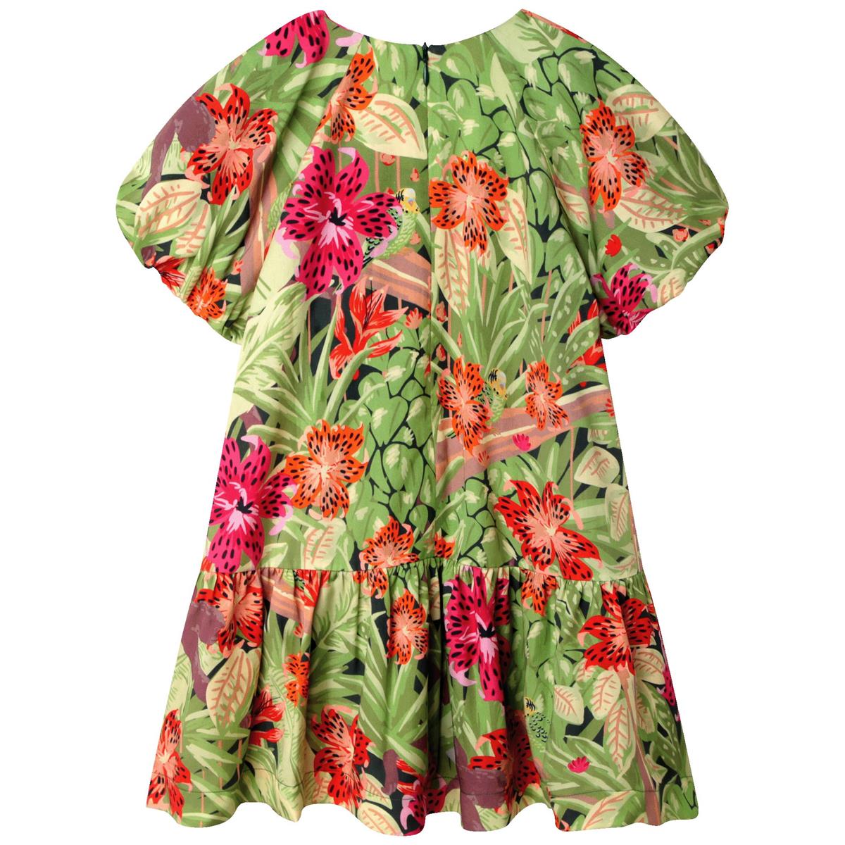 Girls Green Flower Dress