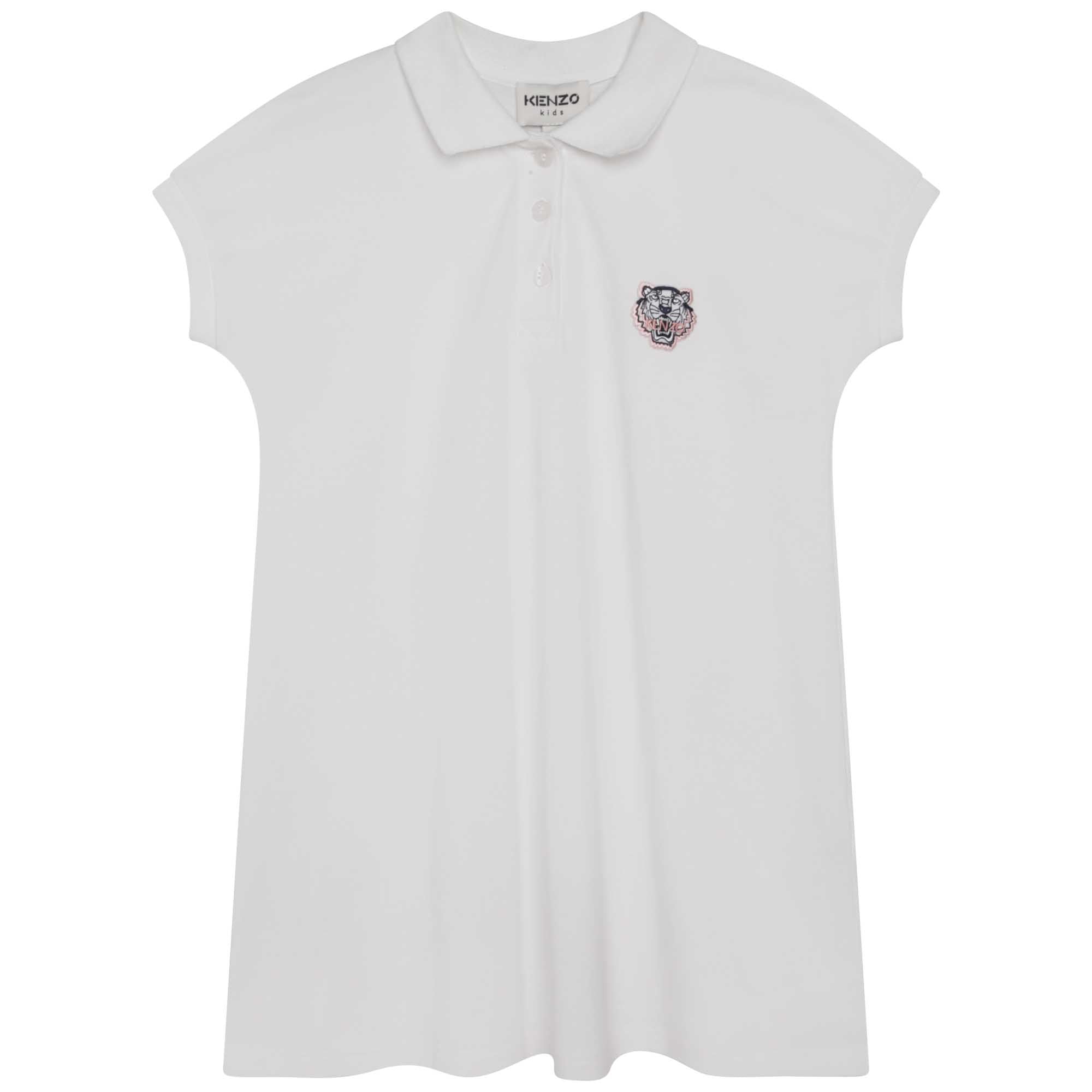 Girls White Cotton Dress