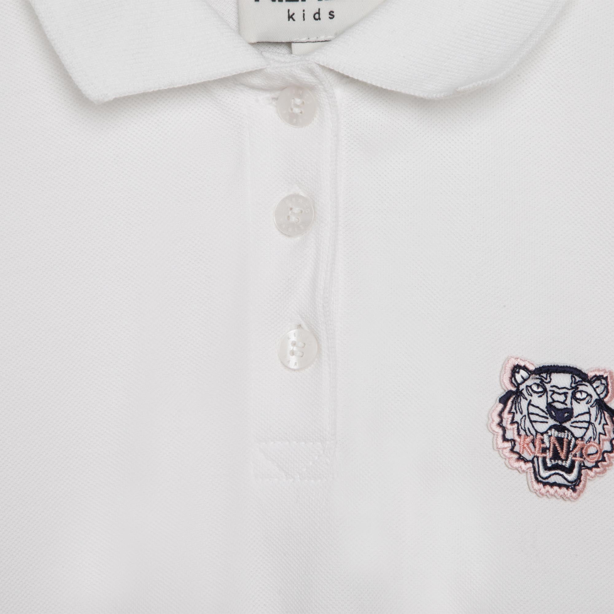 Girls White Cotton Dress