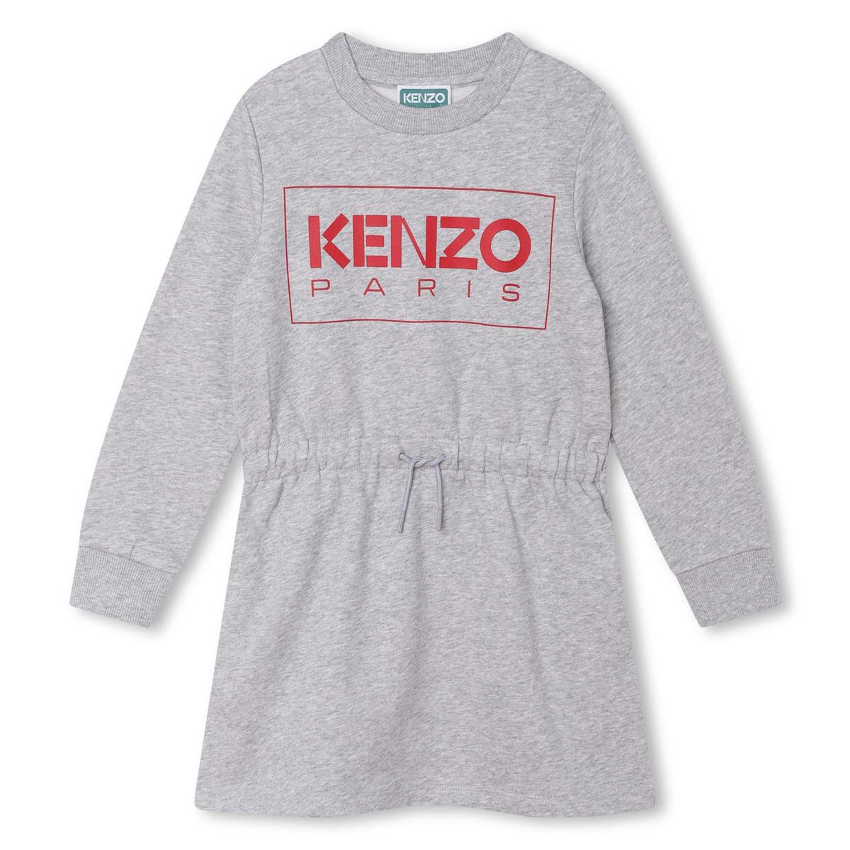 Girls Grey Logo Cotton Dress
