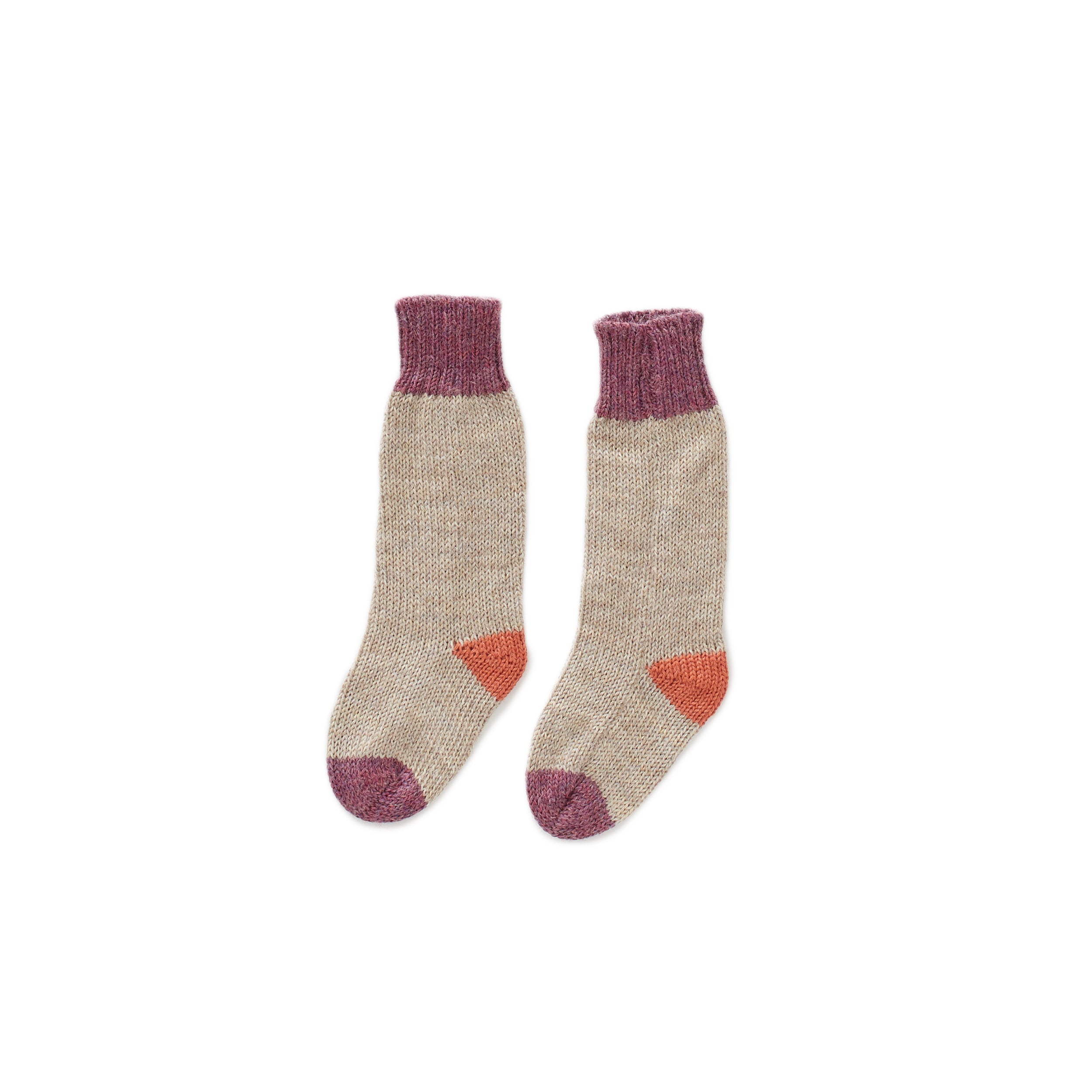 Girls Beige Alpaca Long Socks